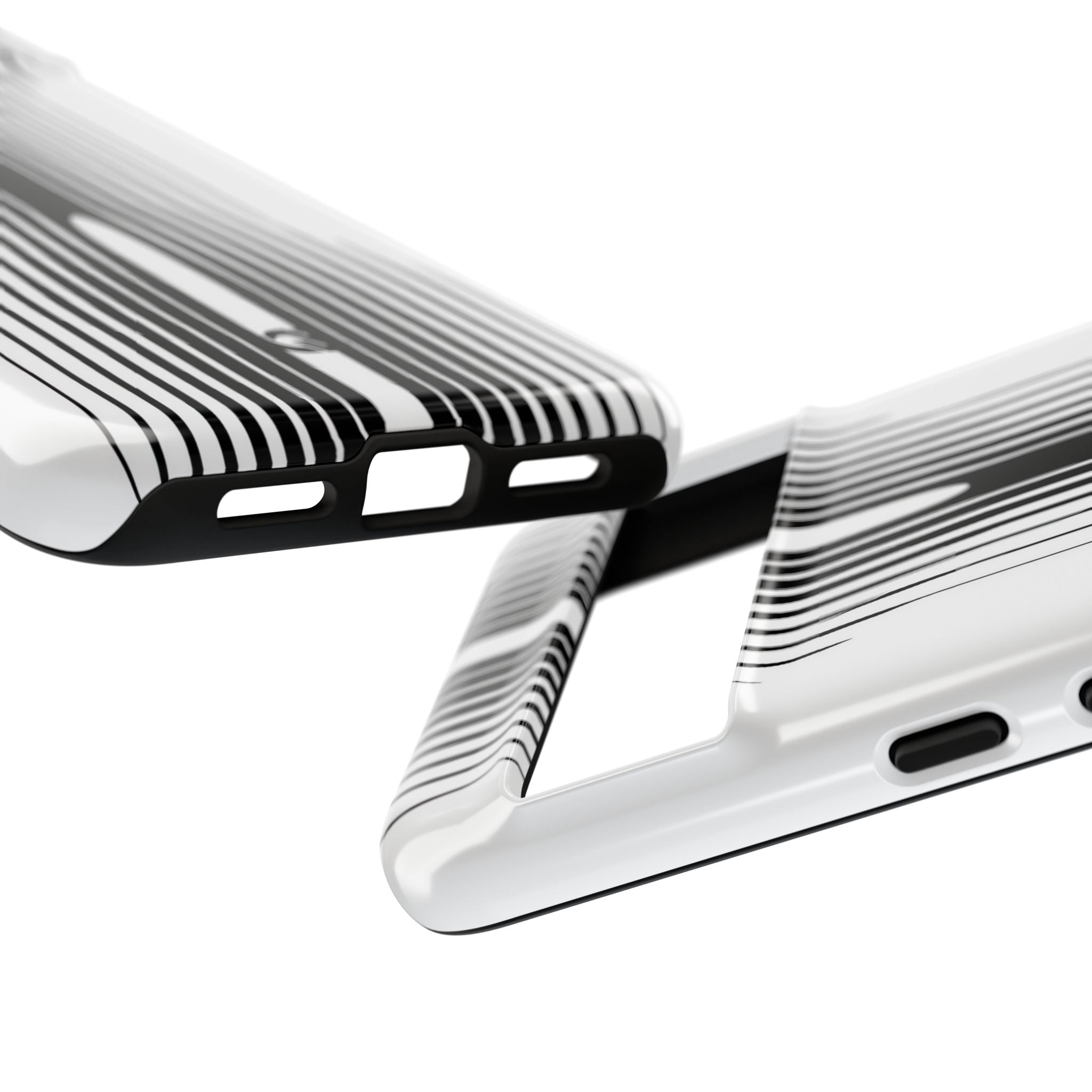 White Tough Phone Case for Google Pixel - Kinetic Mono Distortion