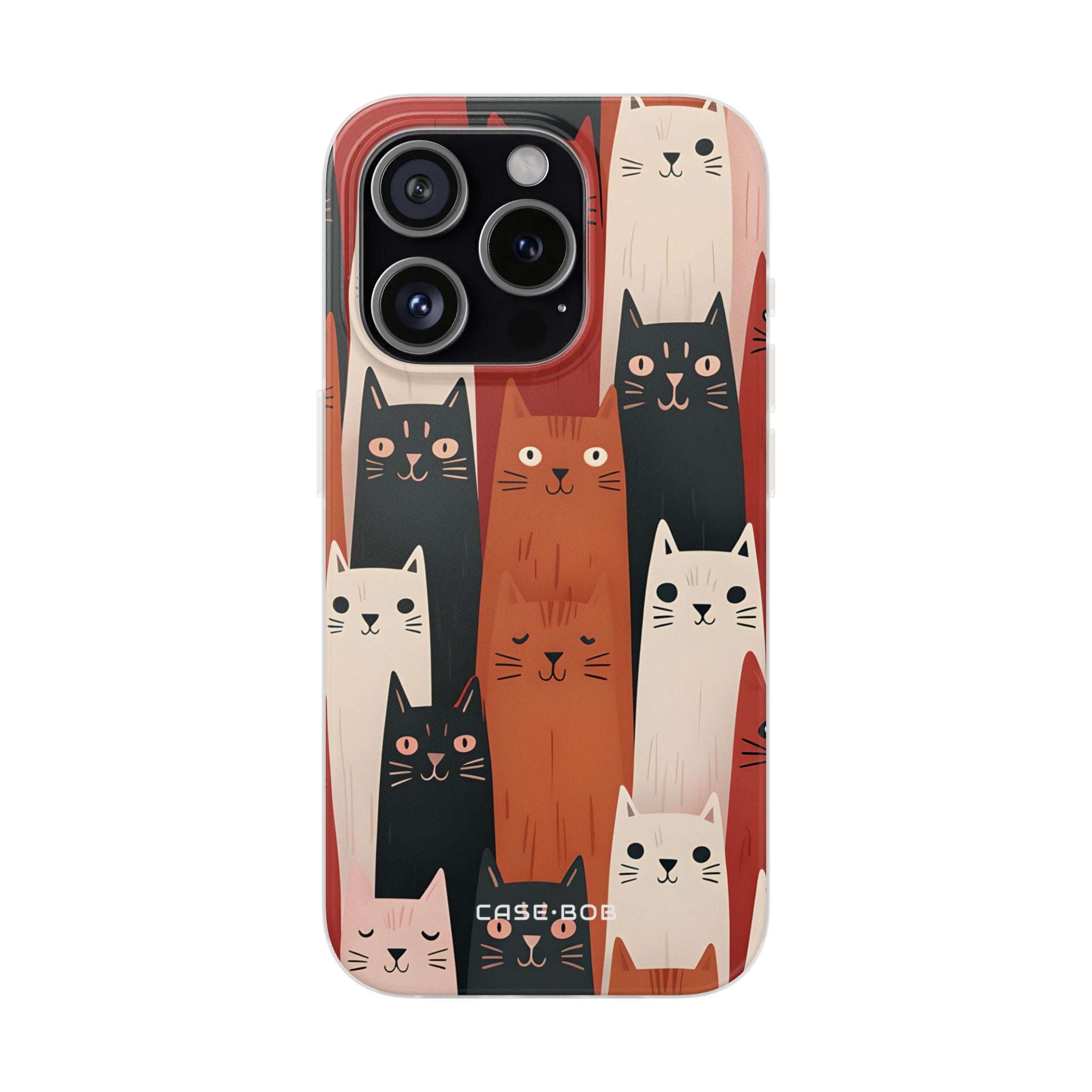 Verlängerte Katzen Schwarzes iPhone 15 Pro Case - Soft