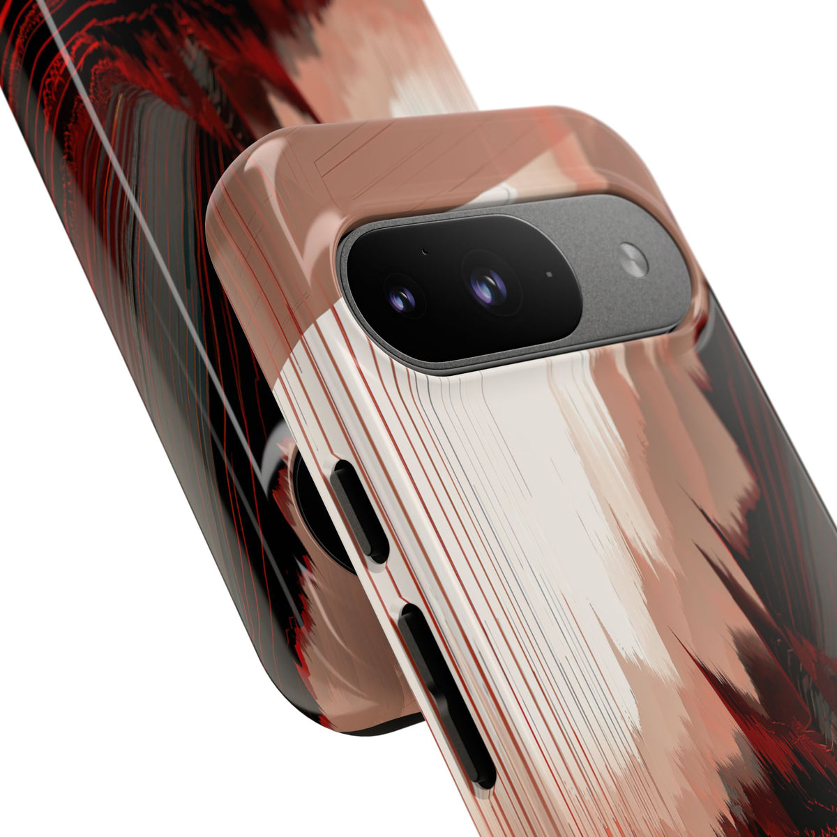 Red Tough Phone Case for Google Pixel - Crimson Pulse Horizon