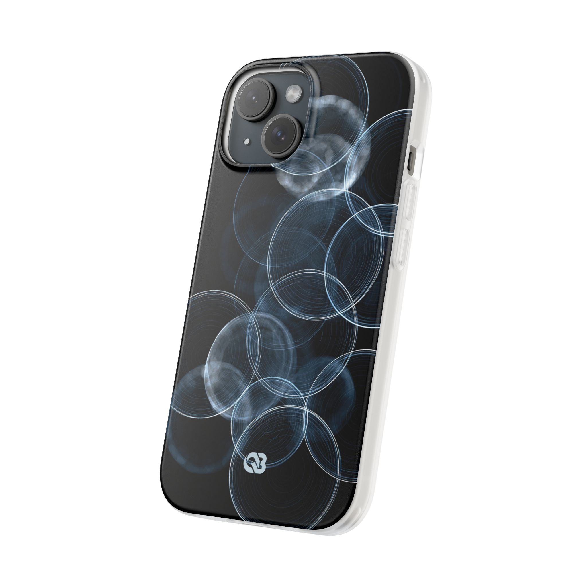 Blue Lite Phone Case for iPhone - Cyan Pulse Ripple