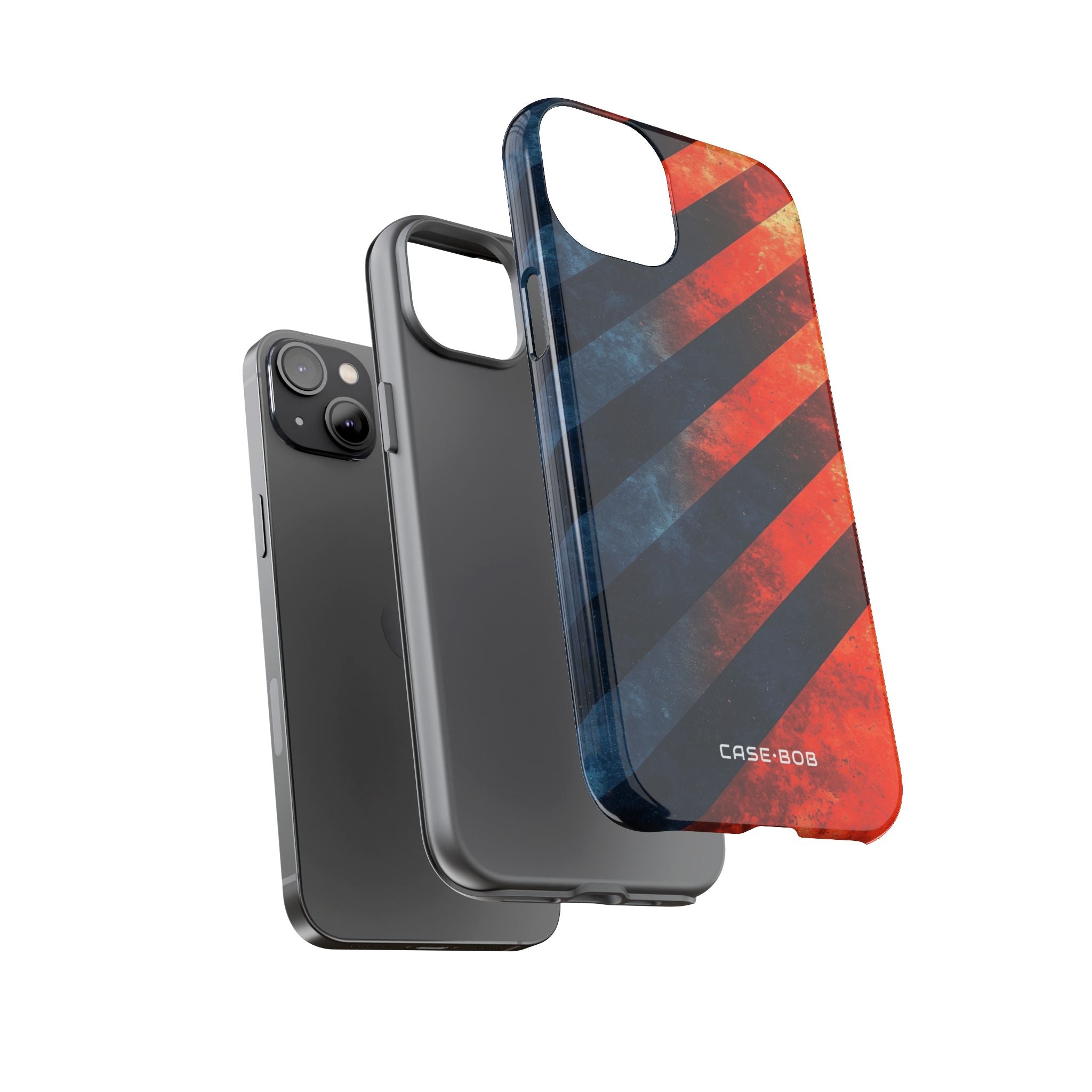 Diagonal Stripes Blaze iPhone 14 Plus Cover - Tough