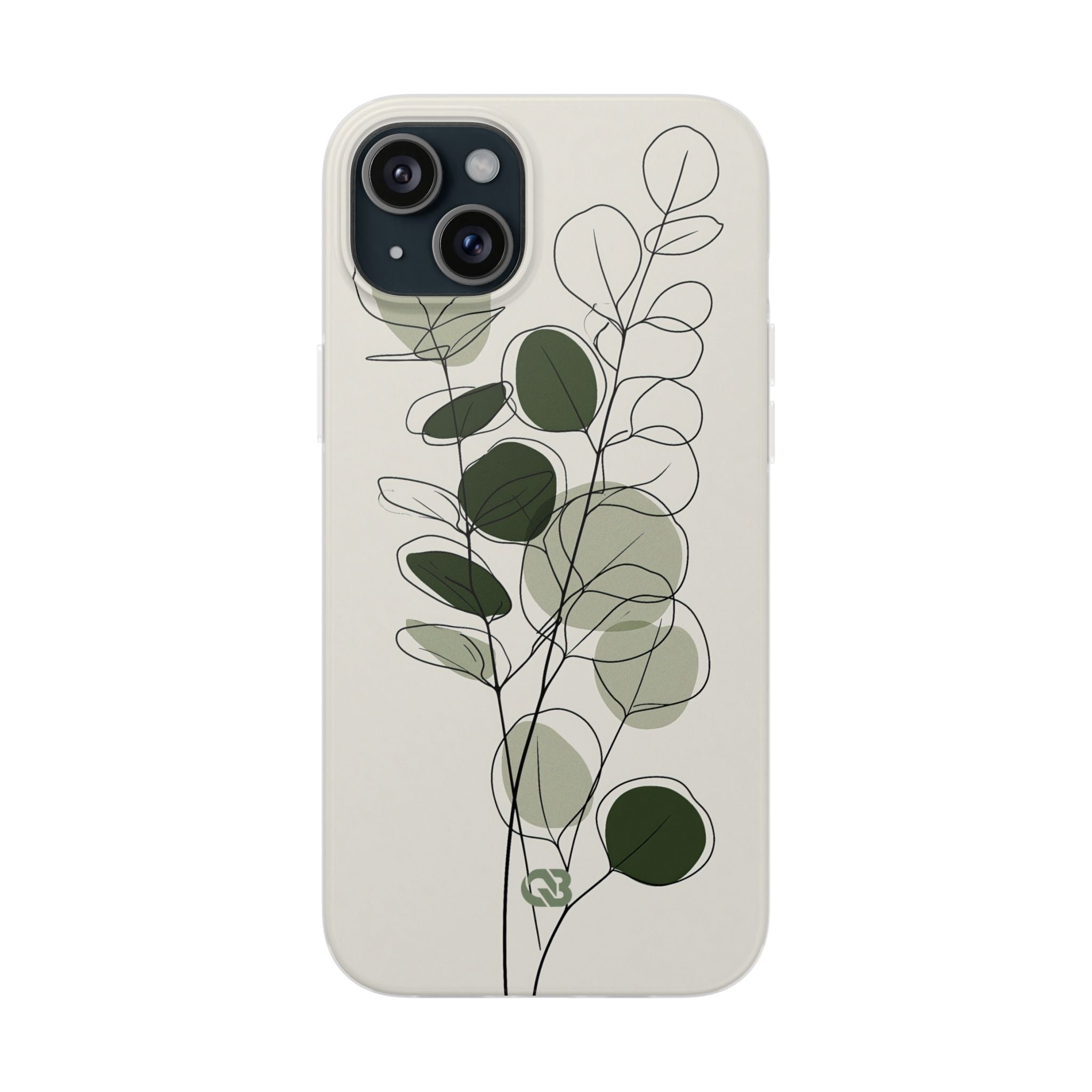 Green Lite Phone Case for iPhone - Muted Eucalyptus Sketch
