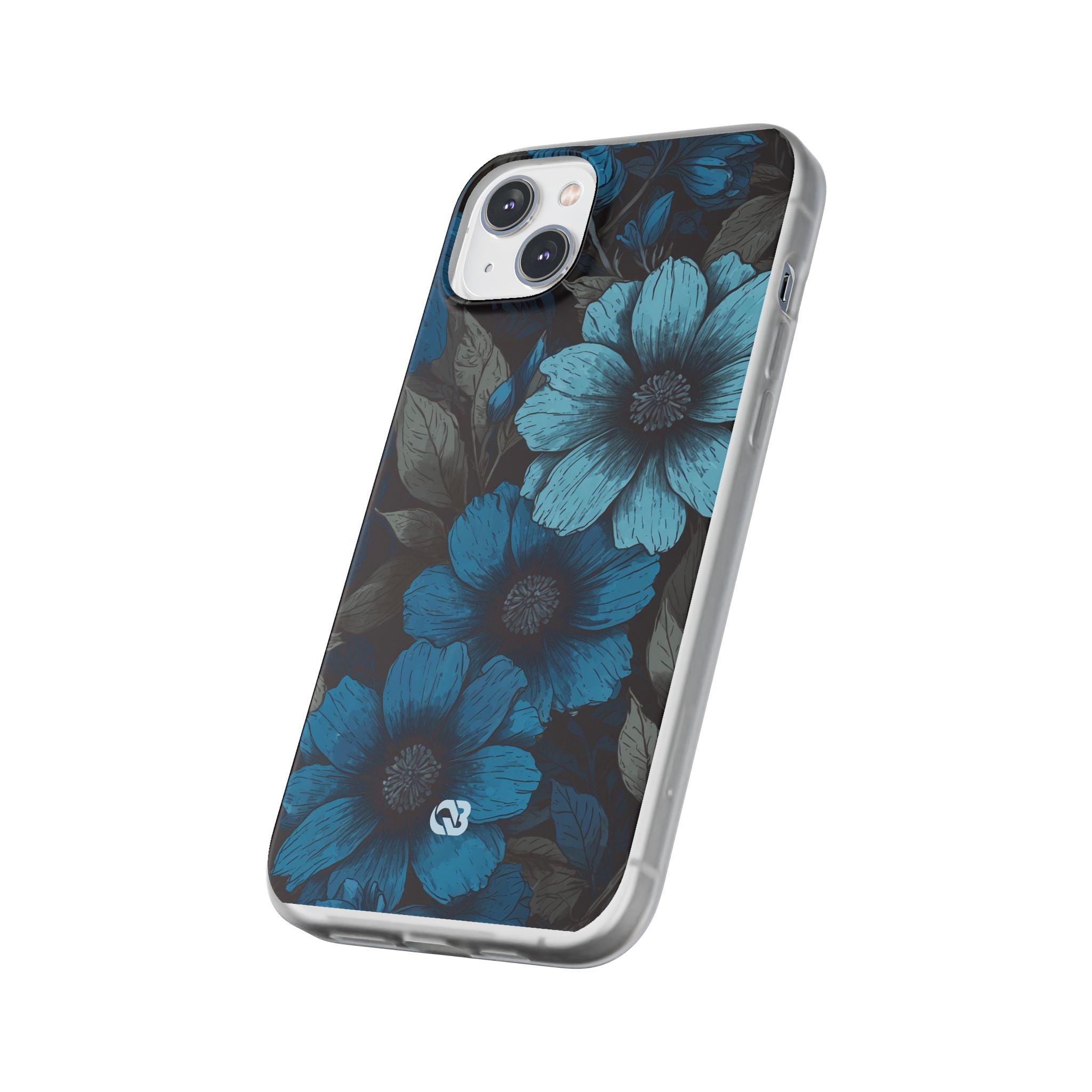 Obsidian Blue Petals · Soft Phone Case for iPhone