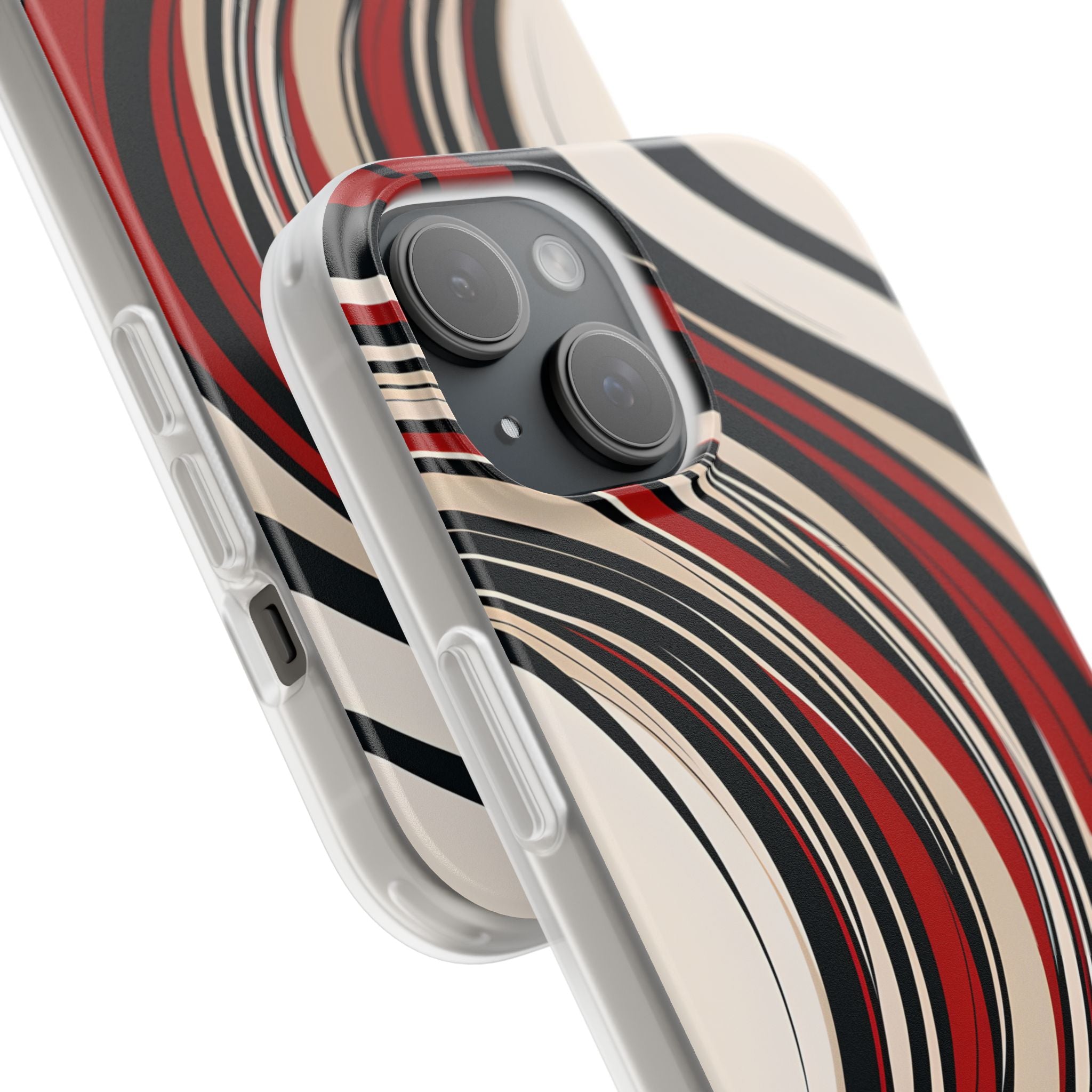 Crimson Flow Waves · Soft Phone Case for iPhone