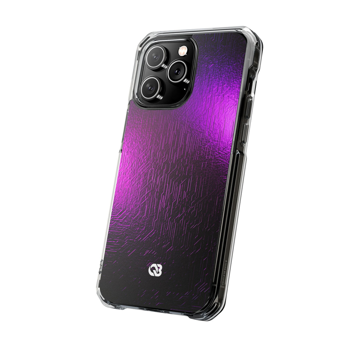 Violet Cyber Circuit · Clear Impact Magnetic Phone Case for iPhone · Purple