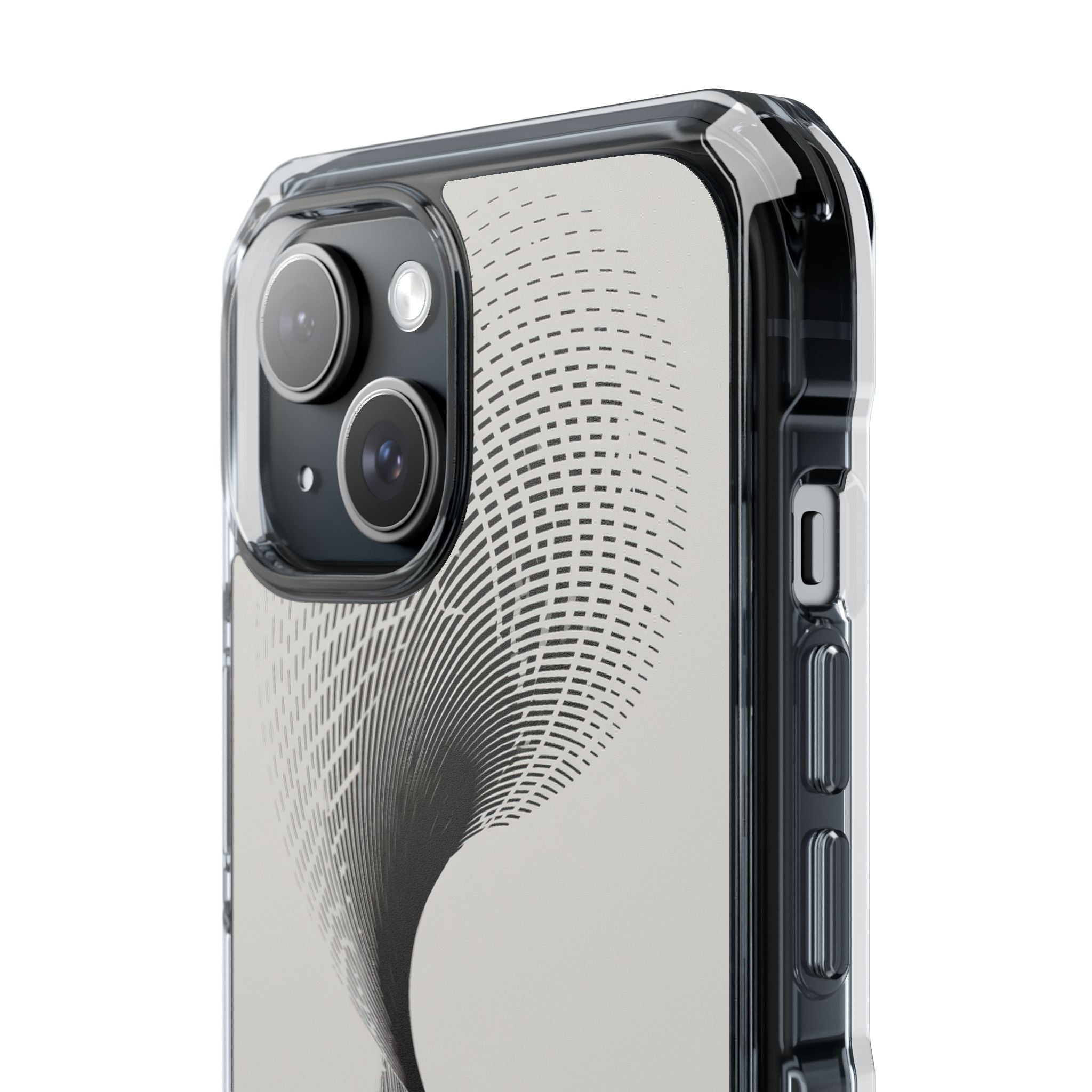 White Impact MagSafe Phone Case for iPhone - Linear Torsion Grid