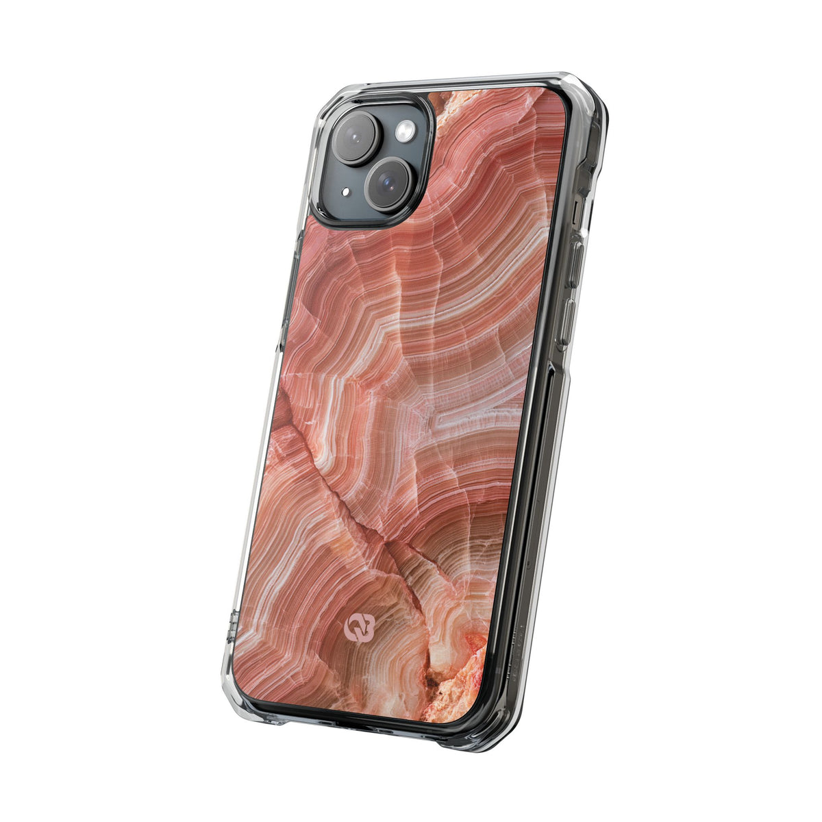 Blushing Rose Strata · Clear Impact Magnetic Phone Case for iPhone · Pink