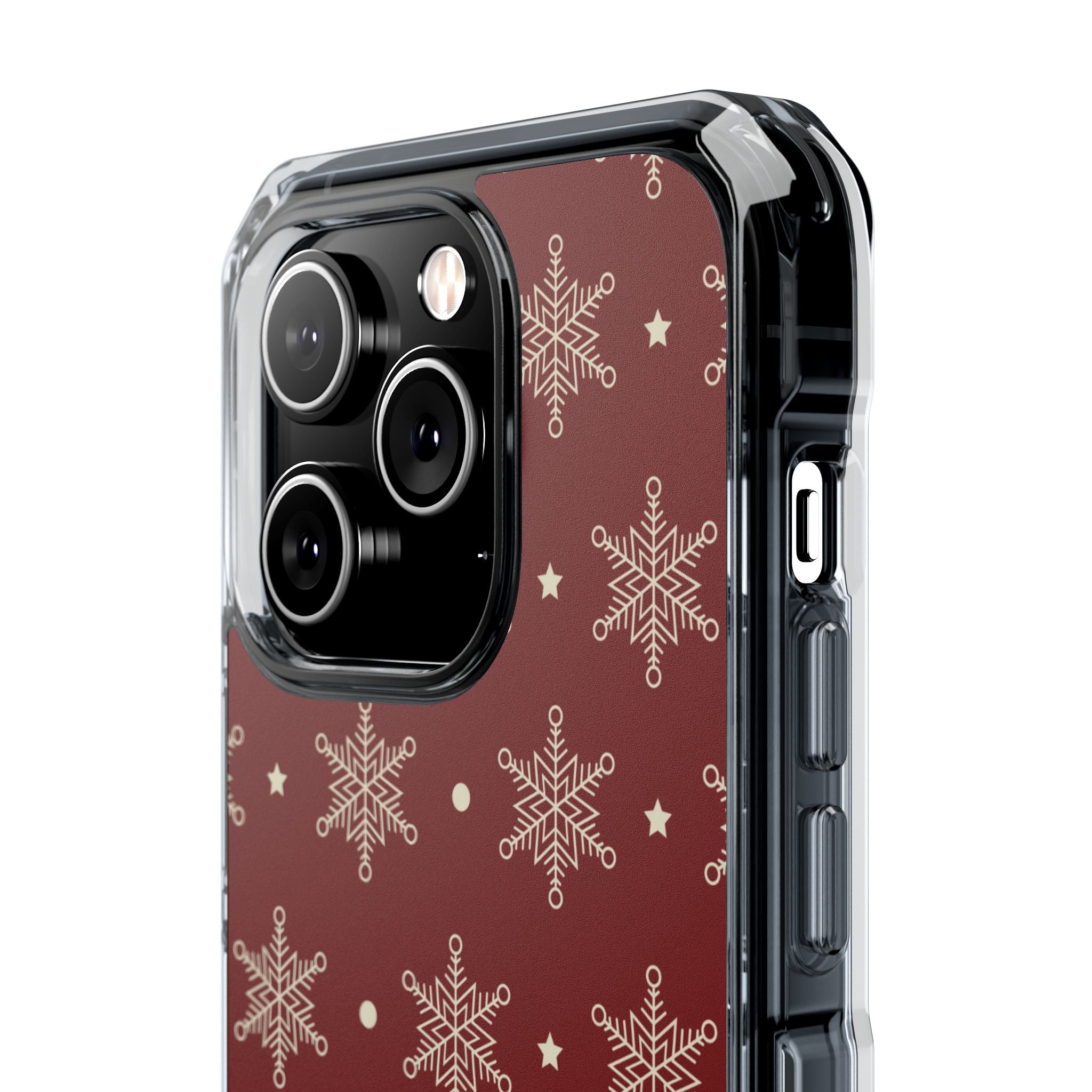 Cream Snowflake Crimson iPhone 14 Pro Case - Impact