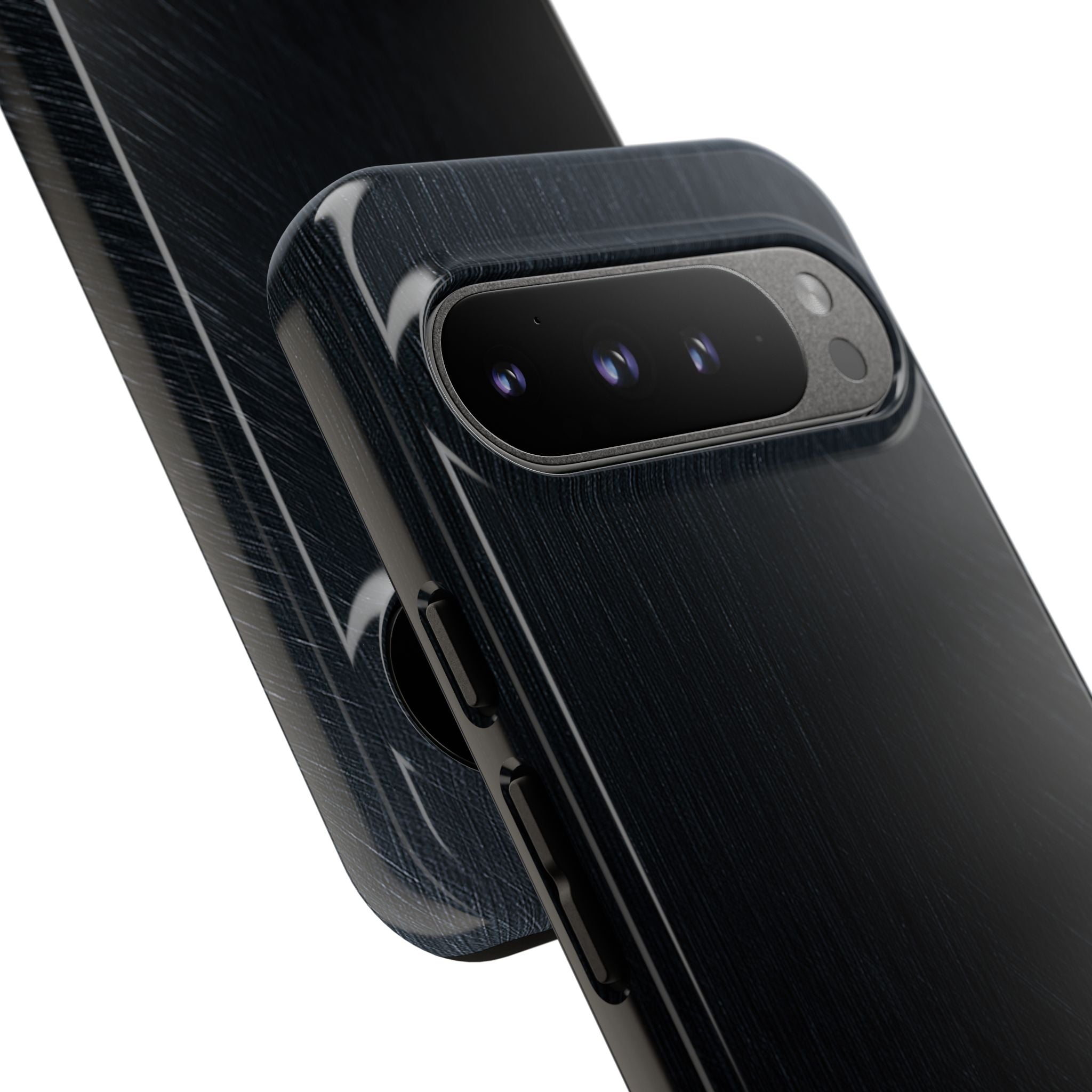 Black Tough Phone Case for Google Pixel - Midnight Brushed Grain