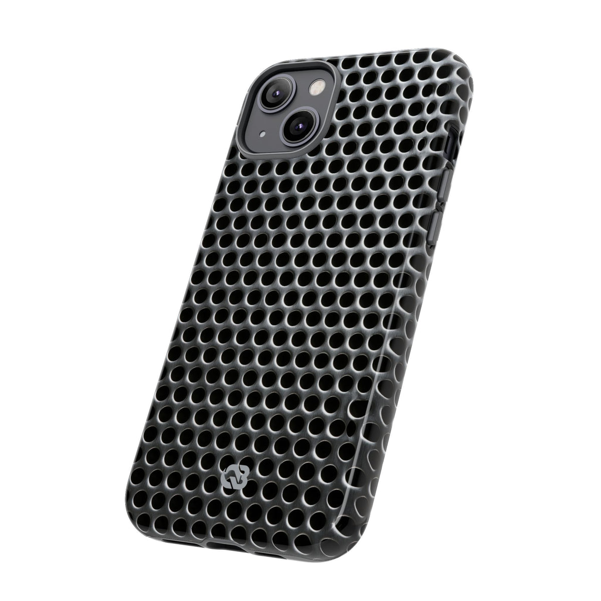 Silver Tough Phone Case for iPhone - Brutalist Steel Mesh