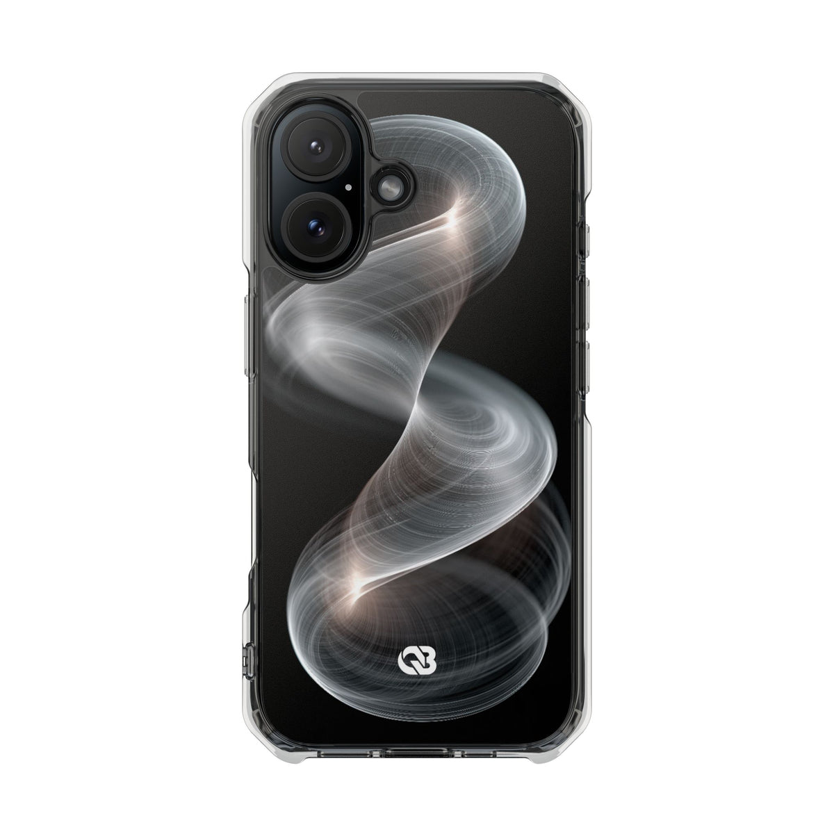 Luminous Vortex · Clear Impact Magnetic Phone Case for iPhone · Black