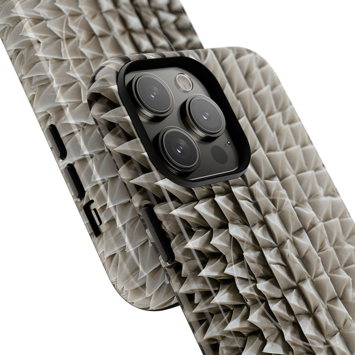 Beige Tough 2.0 Magsafe Phone Case for iPhone - Bone Spiked Grid