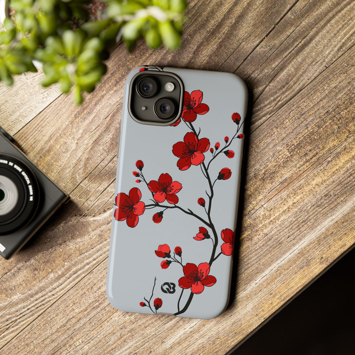 Scarlet Plum Blossom · Tough Phone Case for iPhone · Red