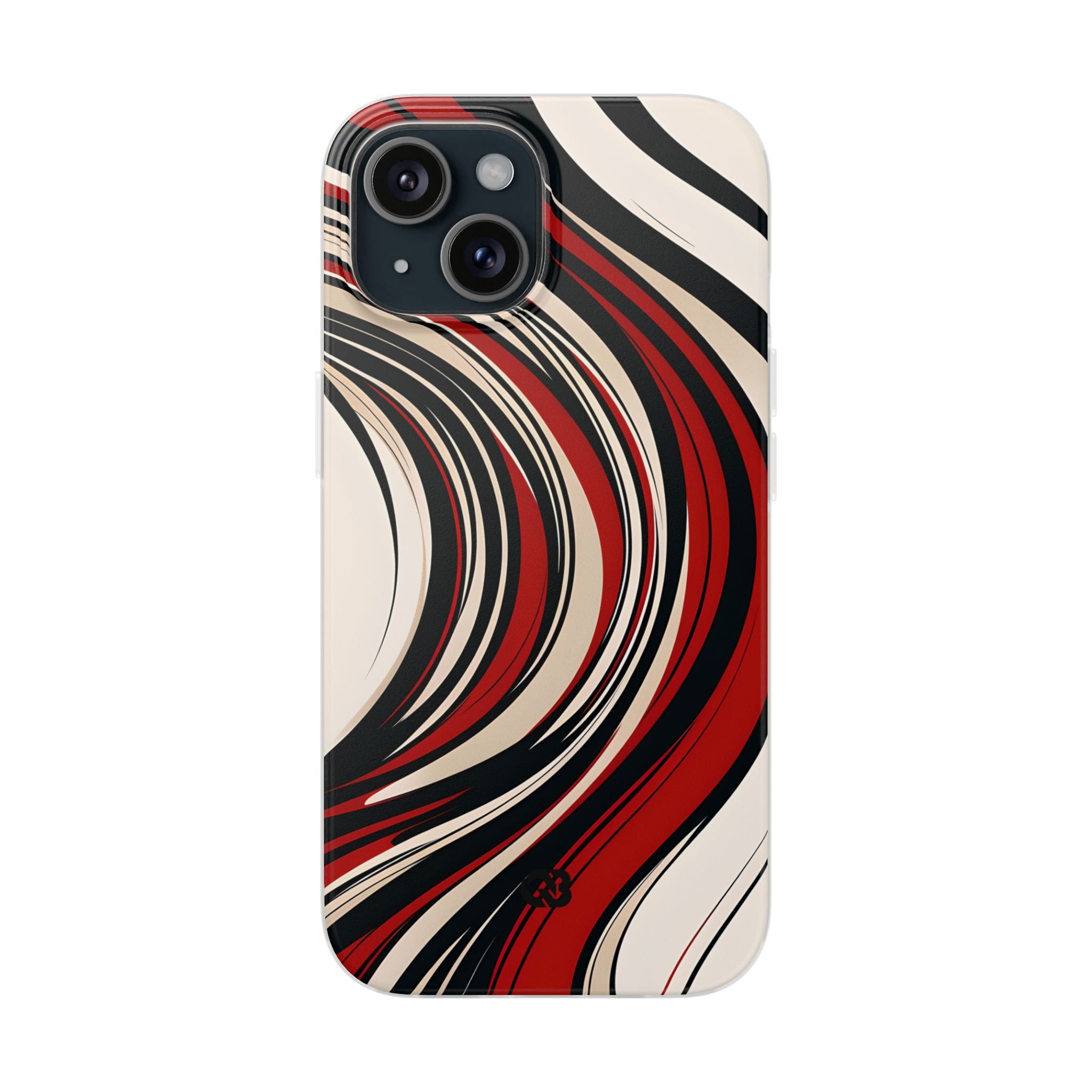 Crimson Flow Waves · Soft Phone Case for iPhone