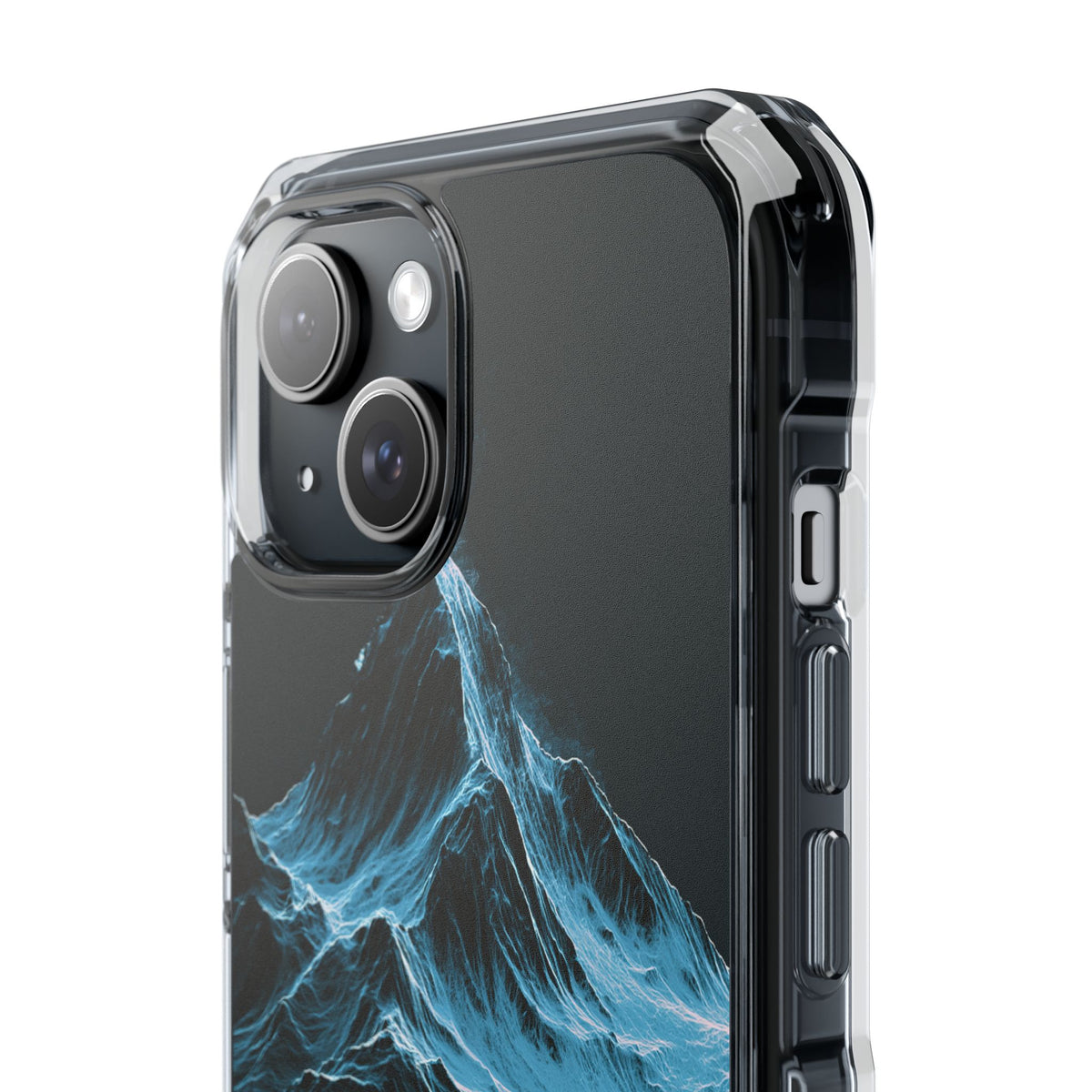 Nordic Frost Peak · Clear Impact Magnetic Phone Case for iPhone · Blue