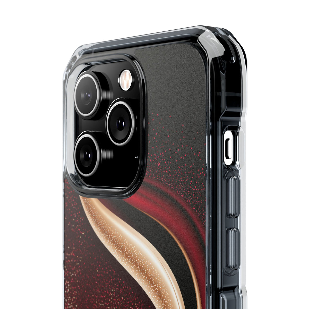 Gilded Crimson Flow · Clear Impact Magnetic Phone Case for iPhone · Red