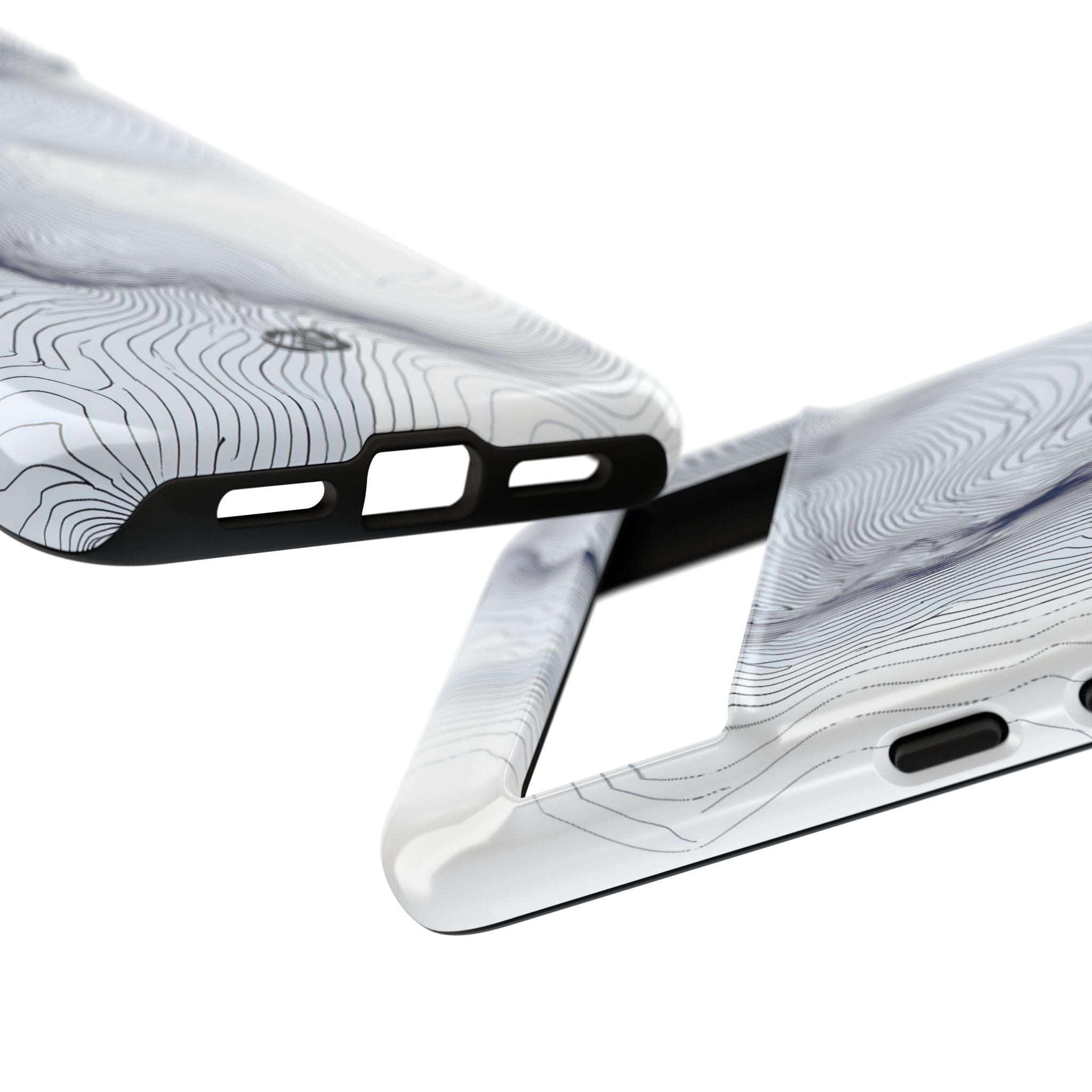 White Tough Phone Case for Google Pixel - Nordic Ridge Topo