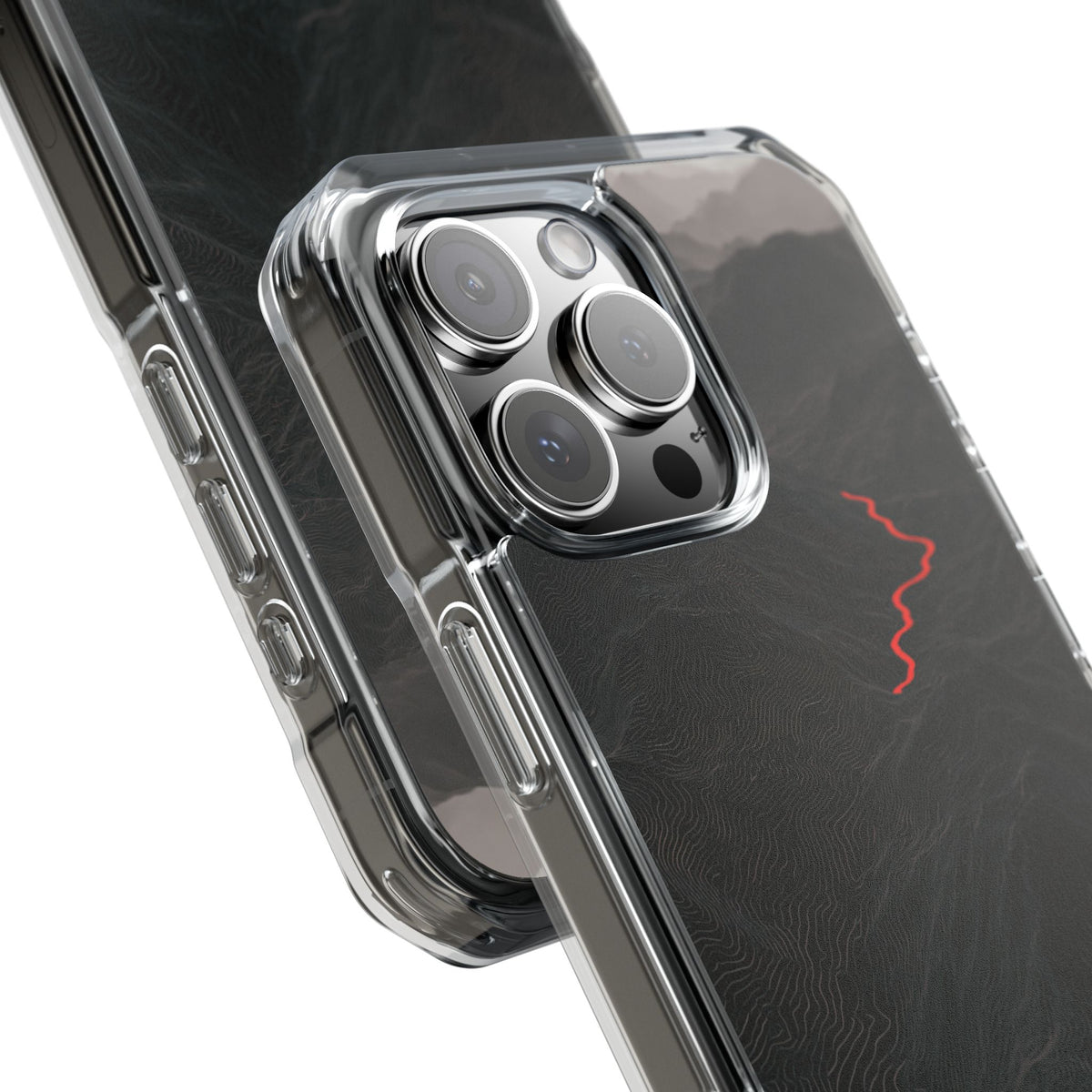 Crimson Ridge Pass · Clear Impact Magnetic Phone Case for iPhone · Black