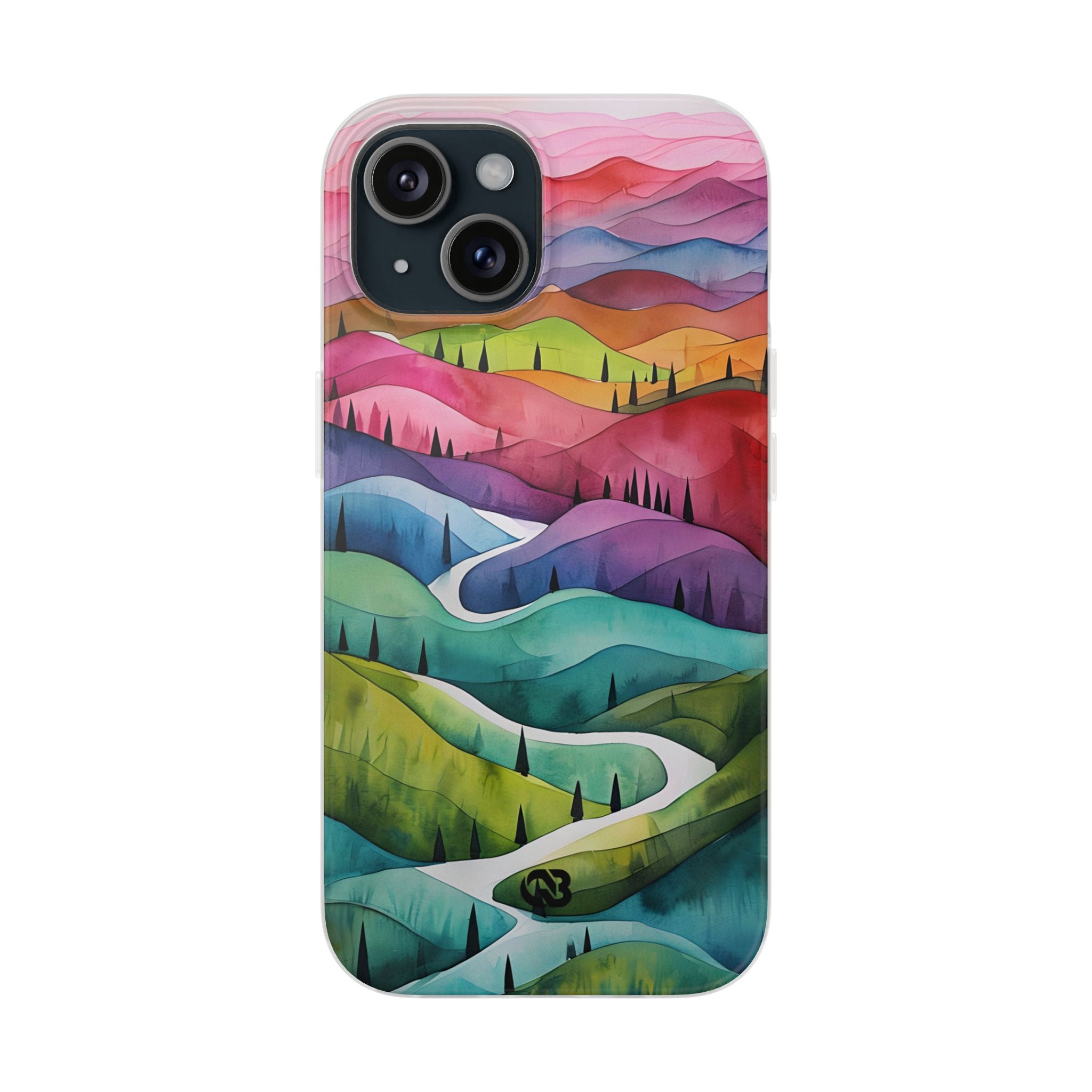 Fluid Rainbow Ridge · Soft Hoesje voor iPhone