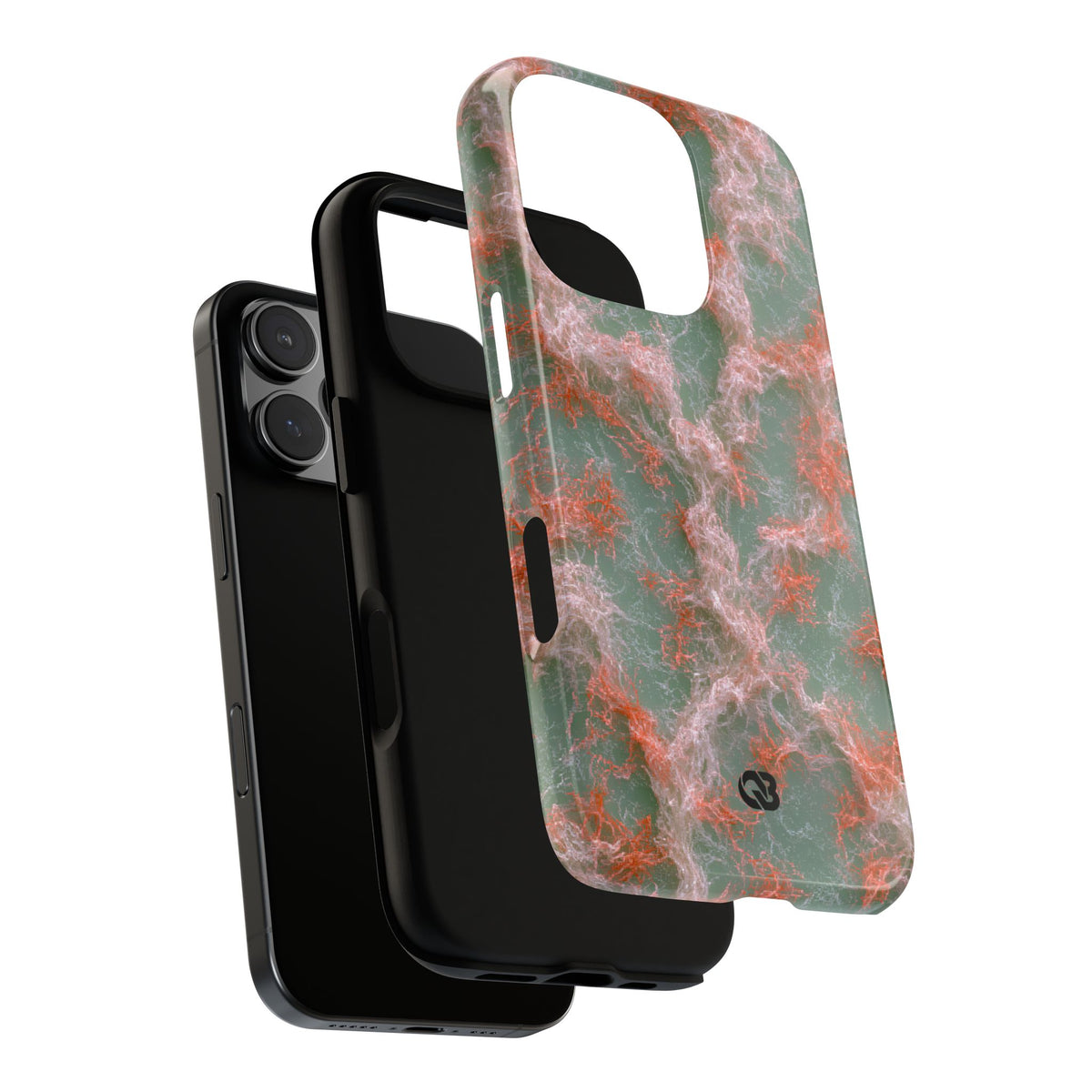 Coral Pixel Matrix · Tough Phone Case for iPhone · Green