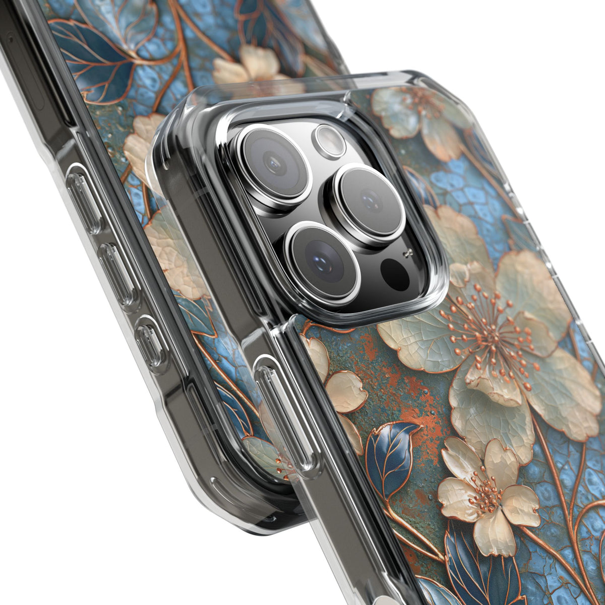 Gilded Blossom Reverie · Clear Impact Magnetic Phone Case for iPhone · Teal