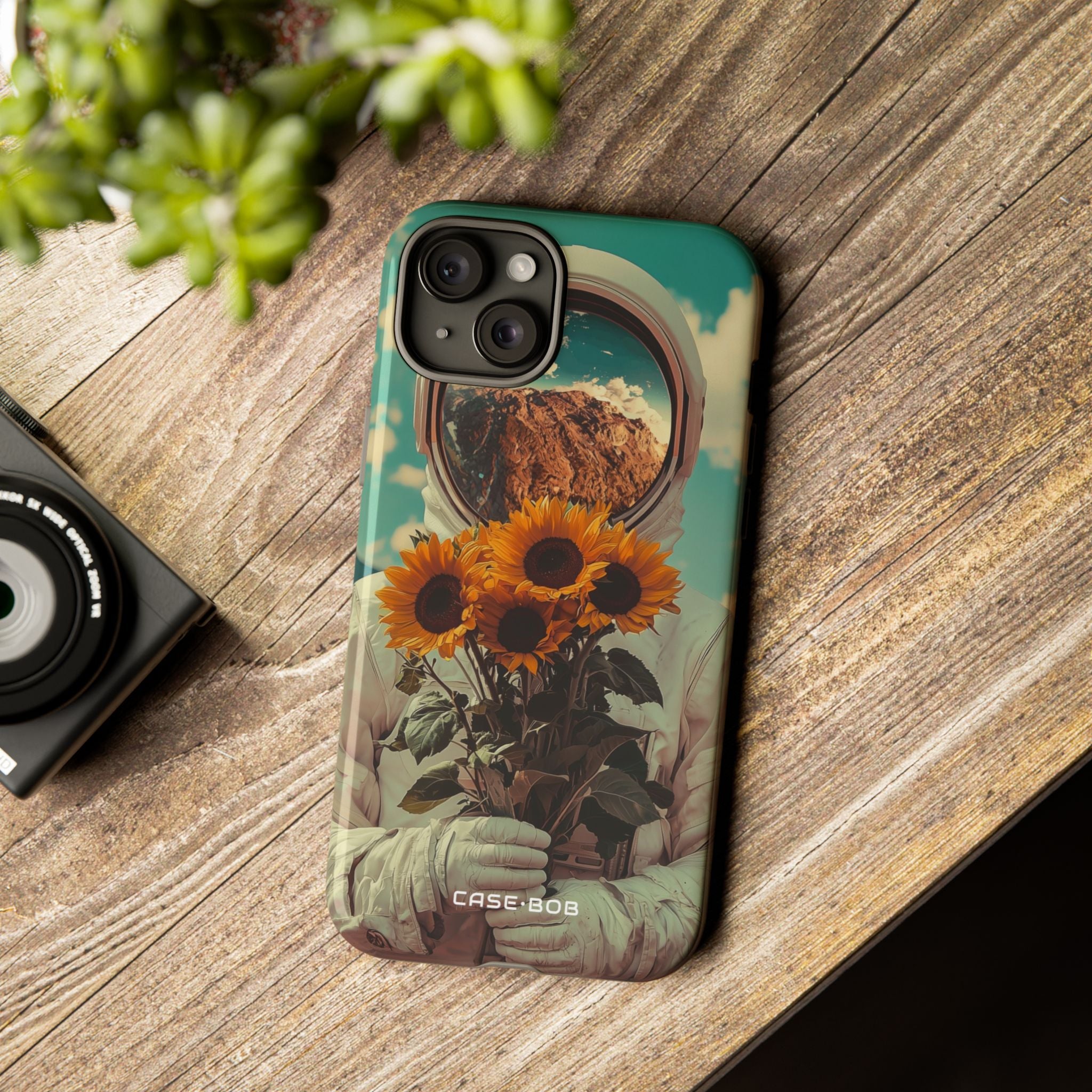 Sonnenblumen-Astronaut iPhone 15 Plus Case - Tough