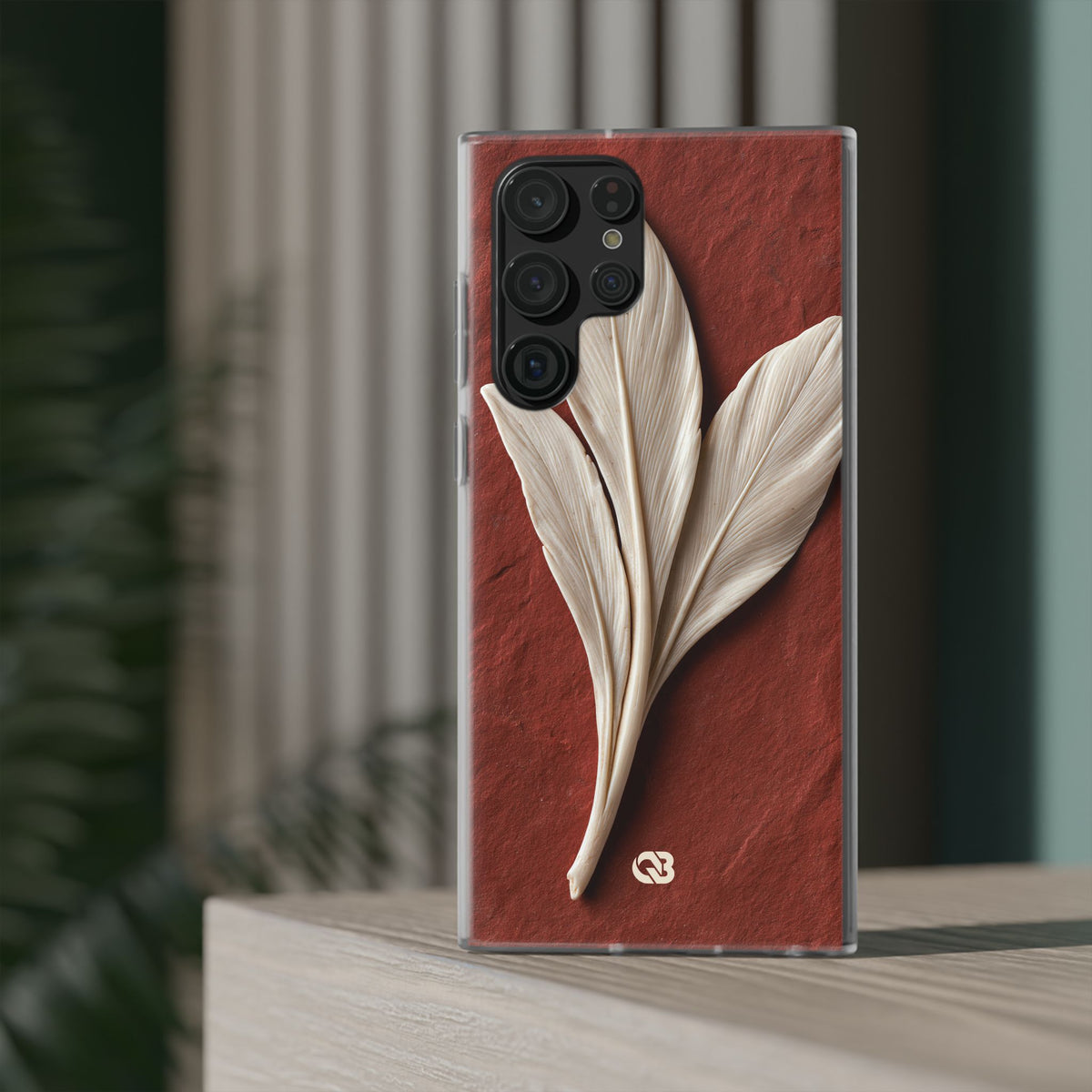 Carved Ivory Plume · Lite Phone Case for Samsung · Red