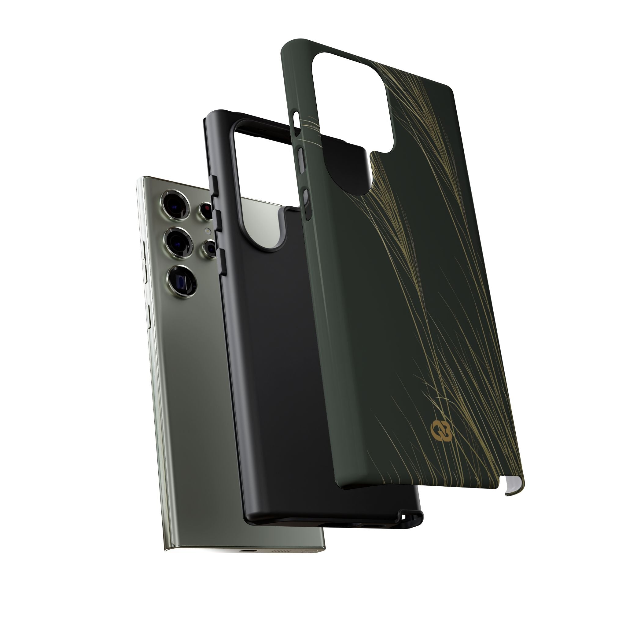 Green Tough Phone Case for Samsung - Midnight Gilded Grass