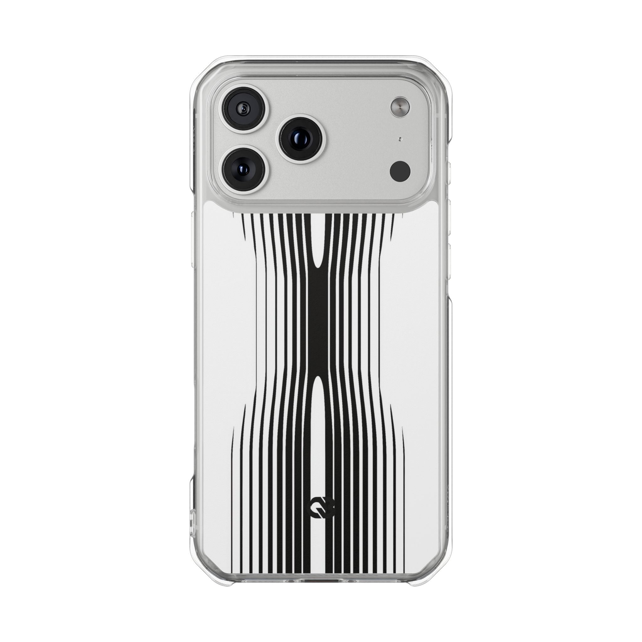 White Impact MagSafe Phone Case for iPhone - Kinetic Mono Distortion