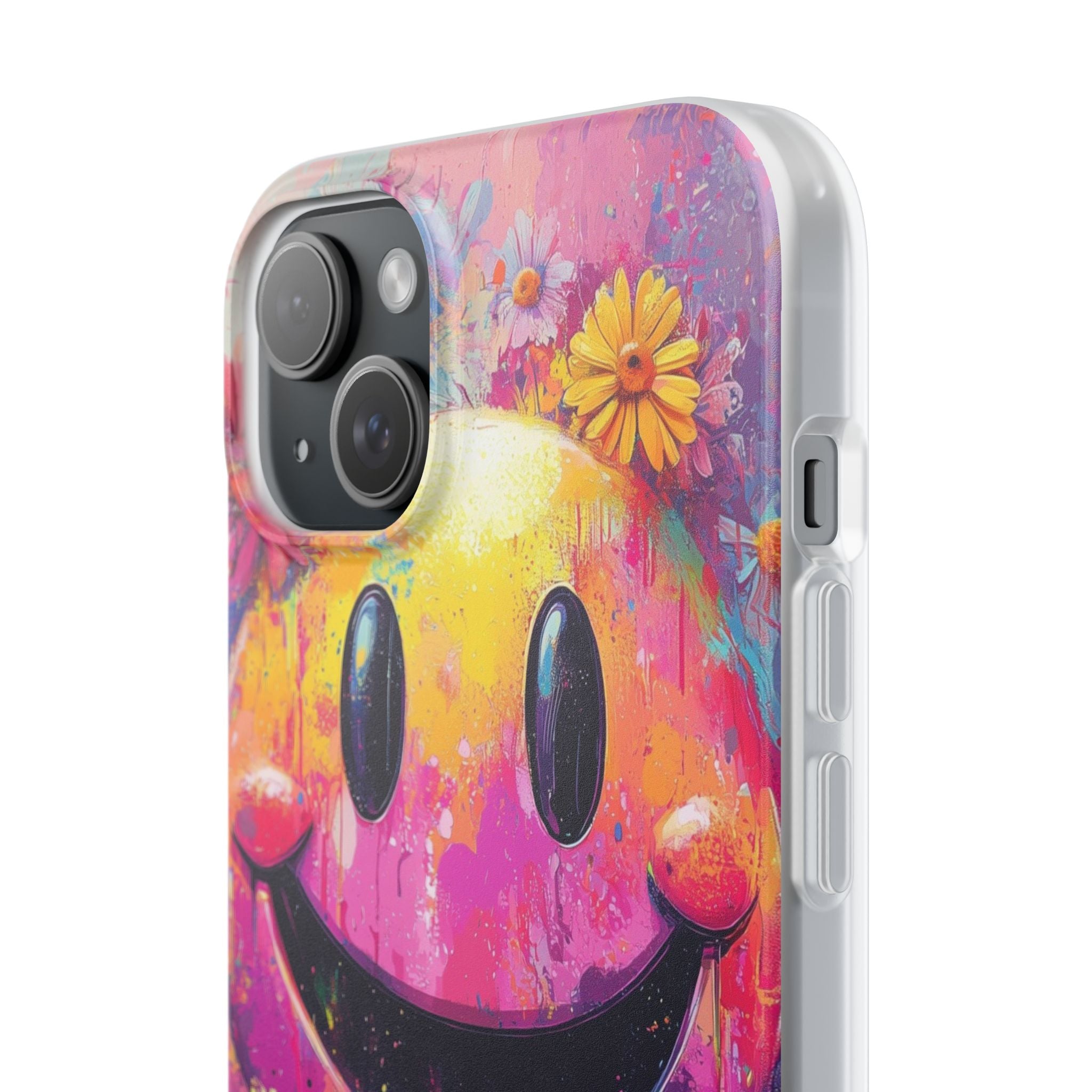 Smiley Bloom iPhone 15 Plus Case - Soft