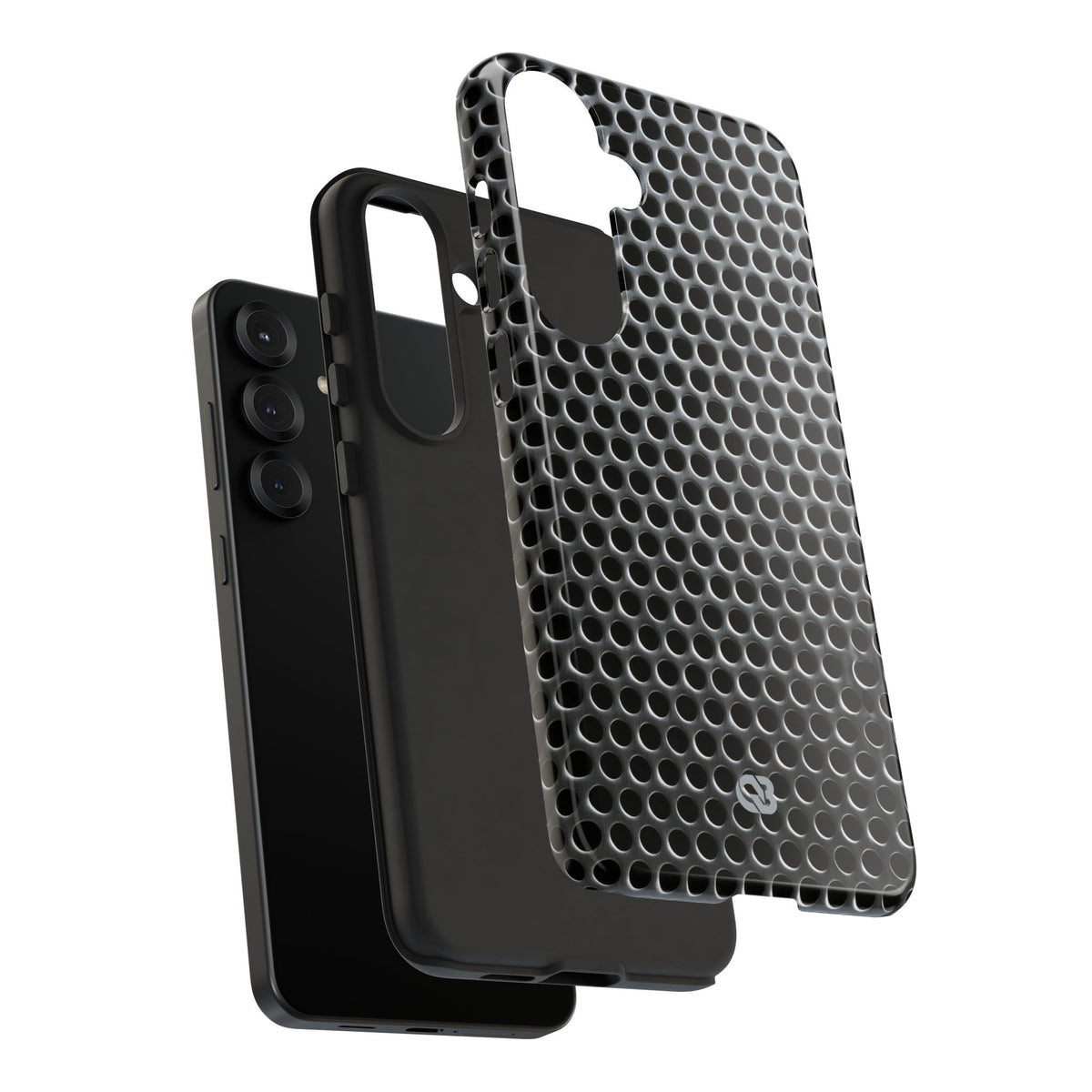 Silver Tough Phone Case for Samsung - Brutalist Steel Mesh