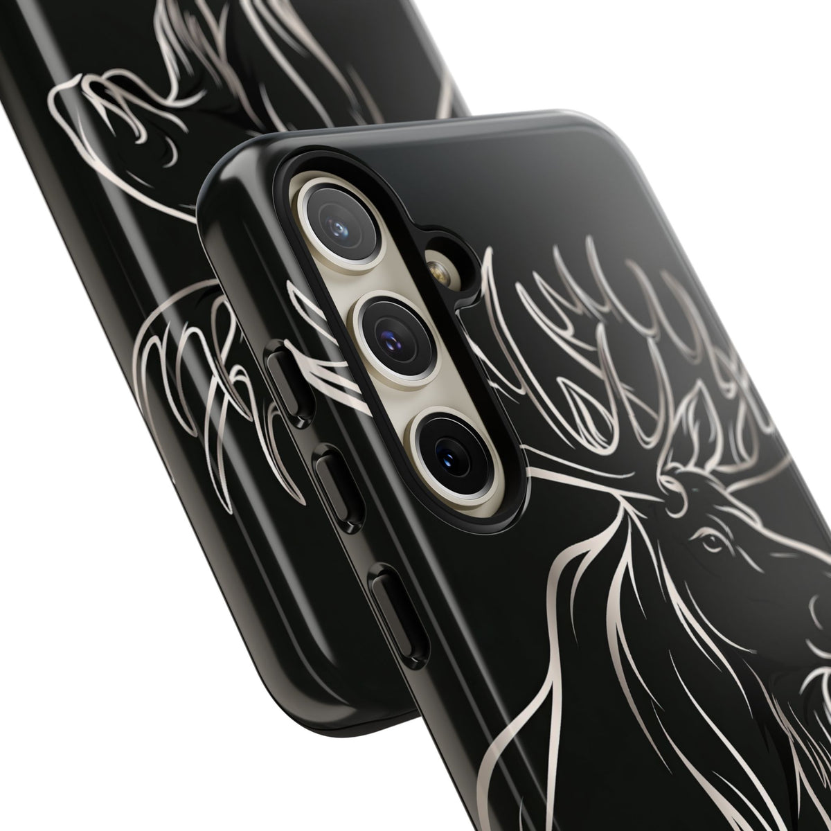 Nordic Moose Contour · Tough Phone Case for Samsung · Black