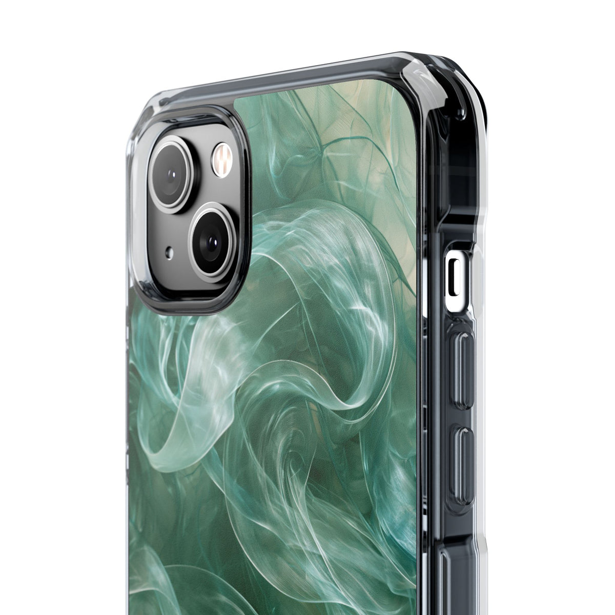 Translucent Aqua Flow · Clear Impact Magnetic Phone Case for iPhone · Teal