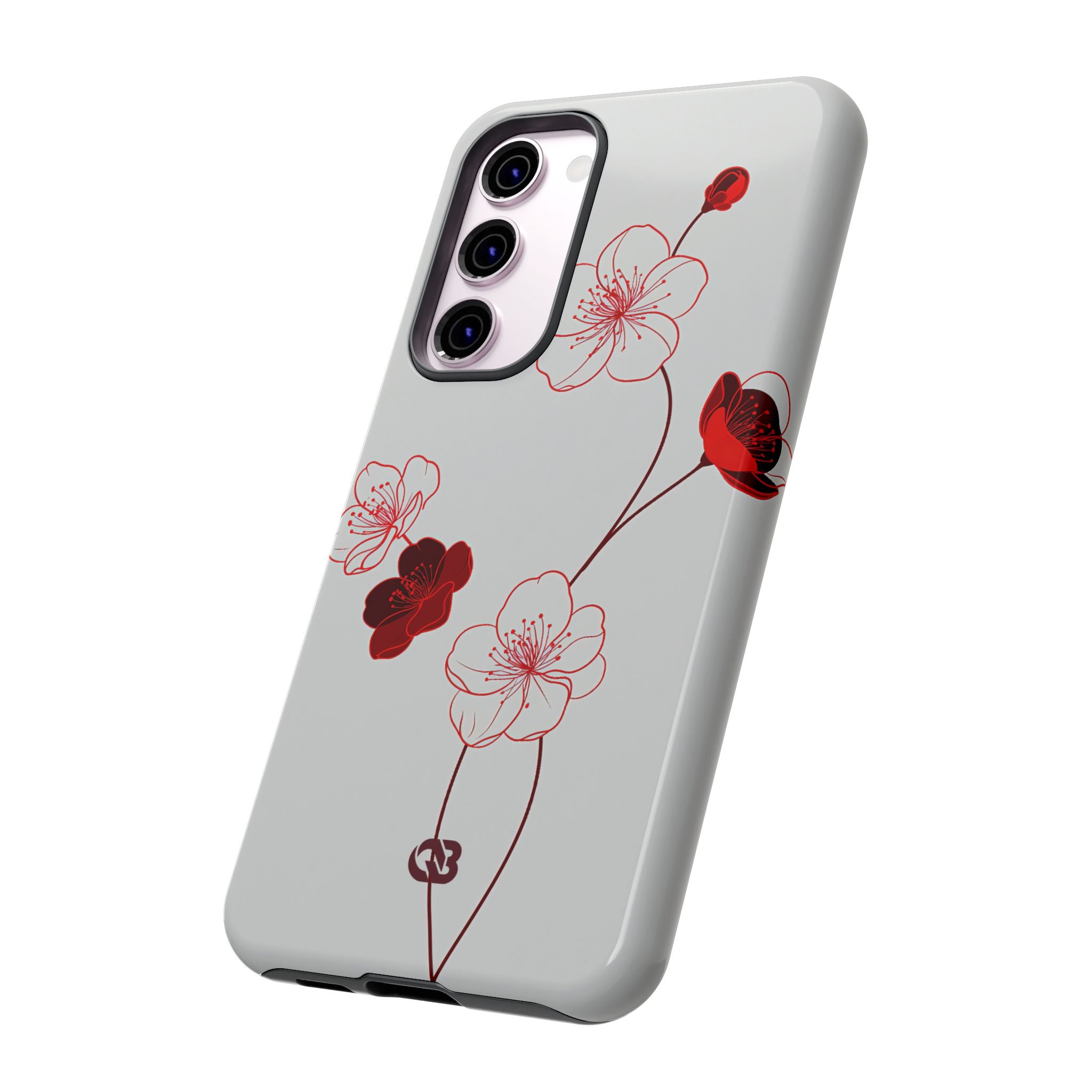 Red Tough Phone Case for Samsung - Kyoto Ember Bloom