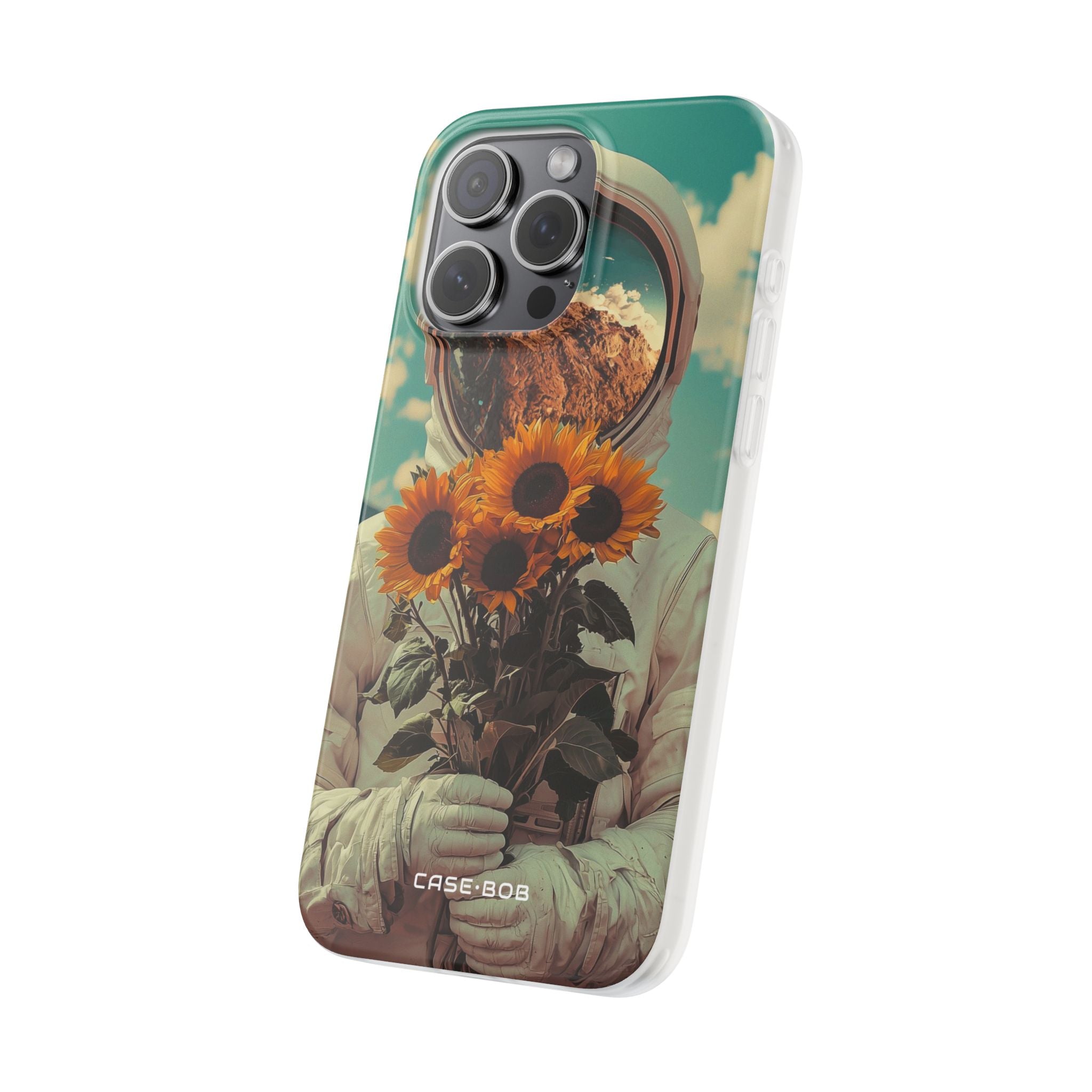 Sunflower Astronaut iPhone 15 Pro Max Case - Soft