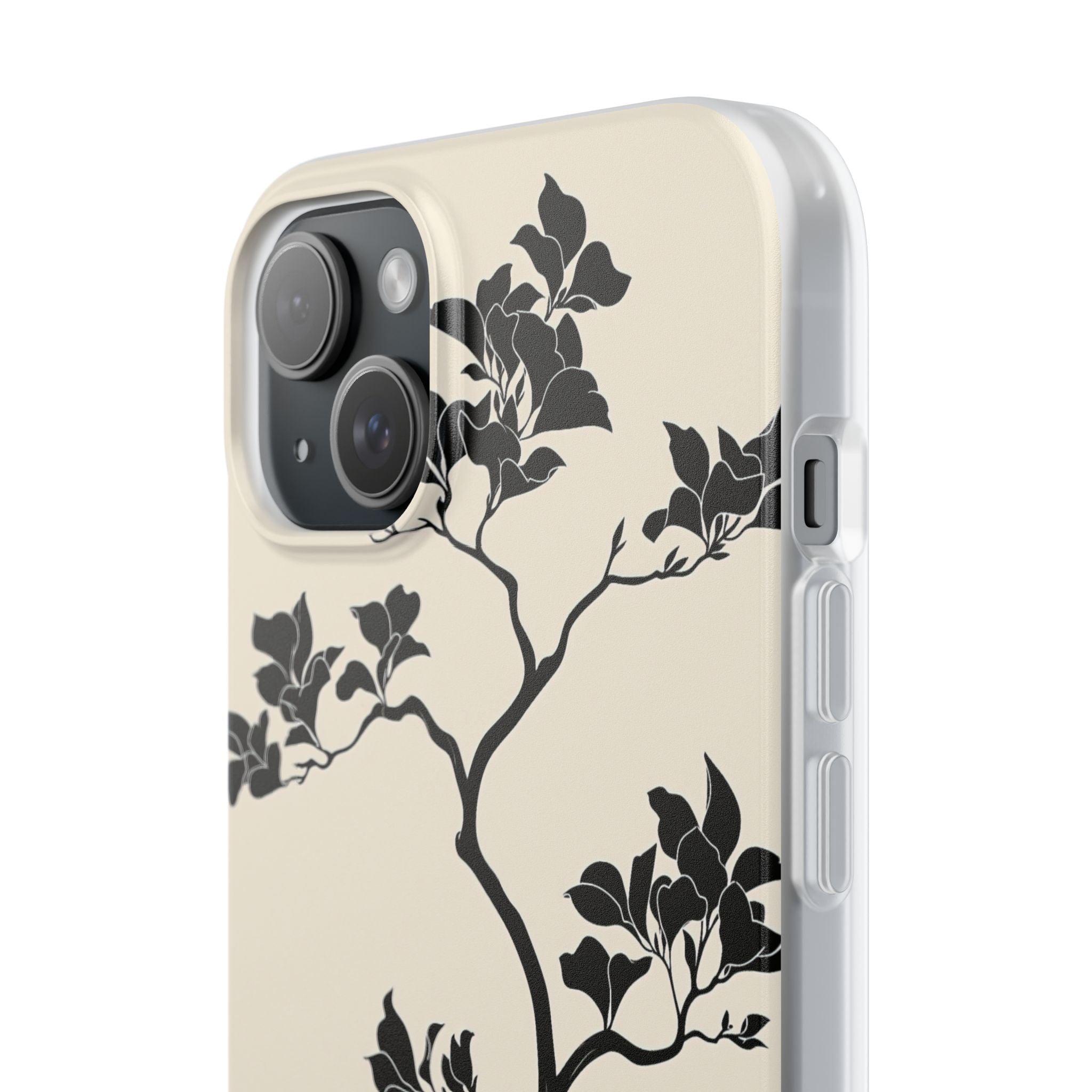 Beige Lite Phone Case for iPhone - Obsidian Bonsai Silhouette
