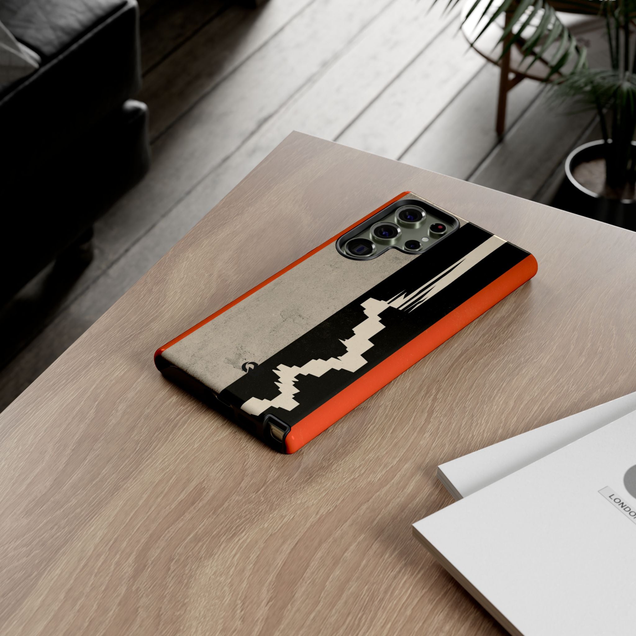 Orange Tough Phone Case for Samsung - Orange Monolith Rift
