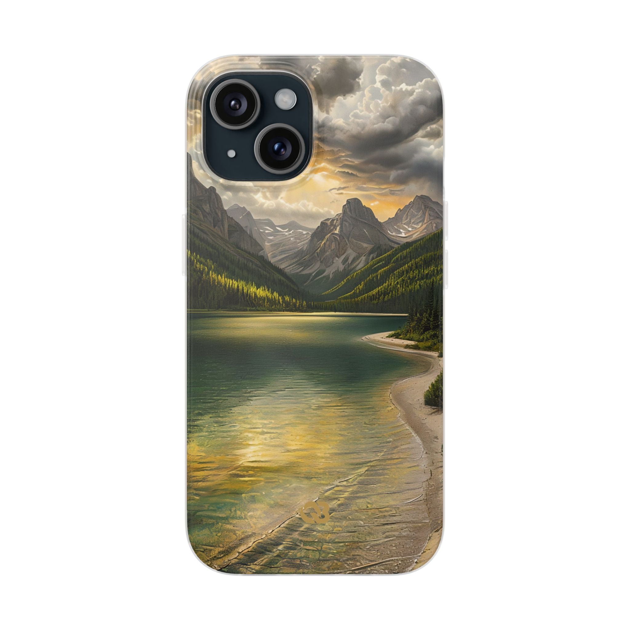 Gilded Mountain Lake · Soft Phone Case for iPhone