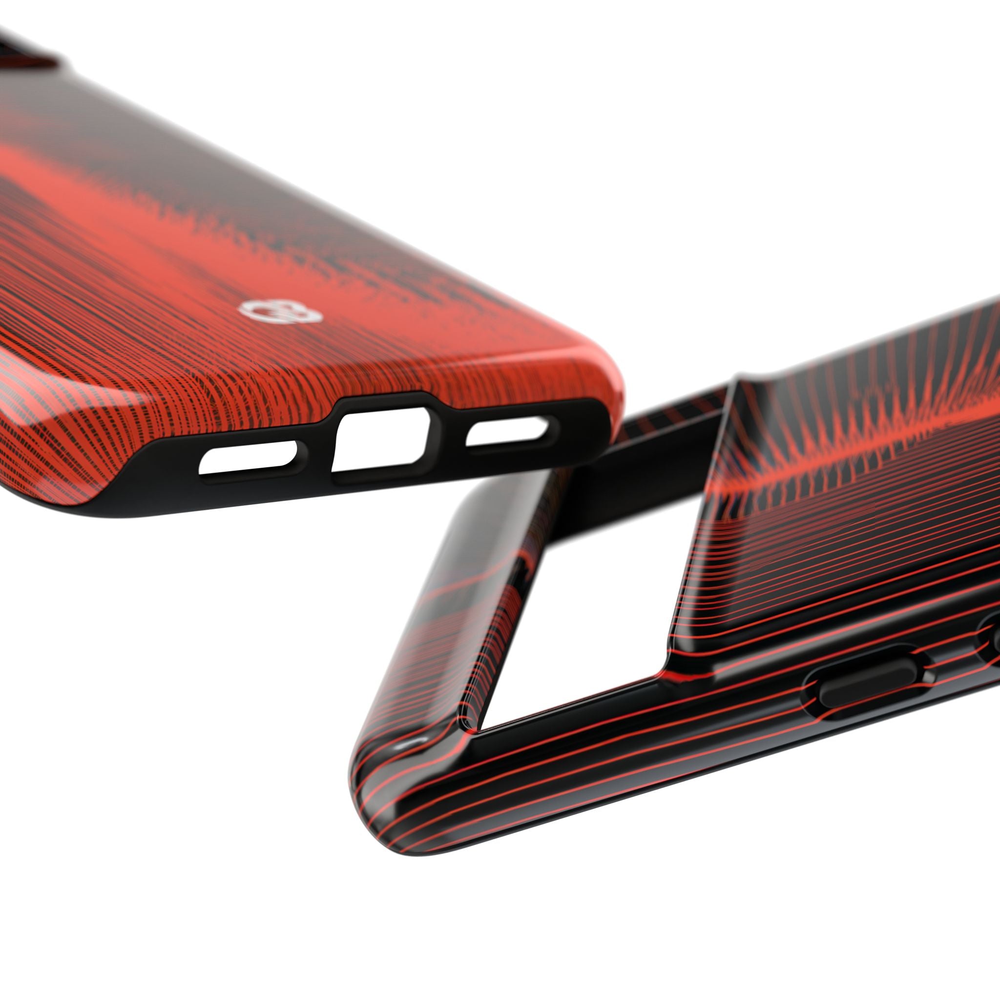 Red Tough Phone Case for Google Pixel - Crimson Frequency Pulse