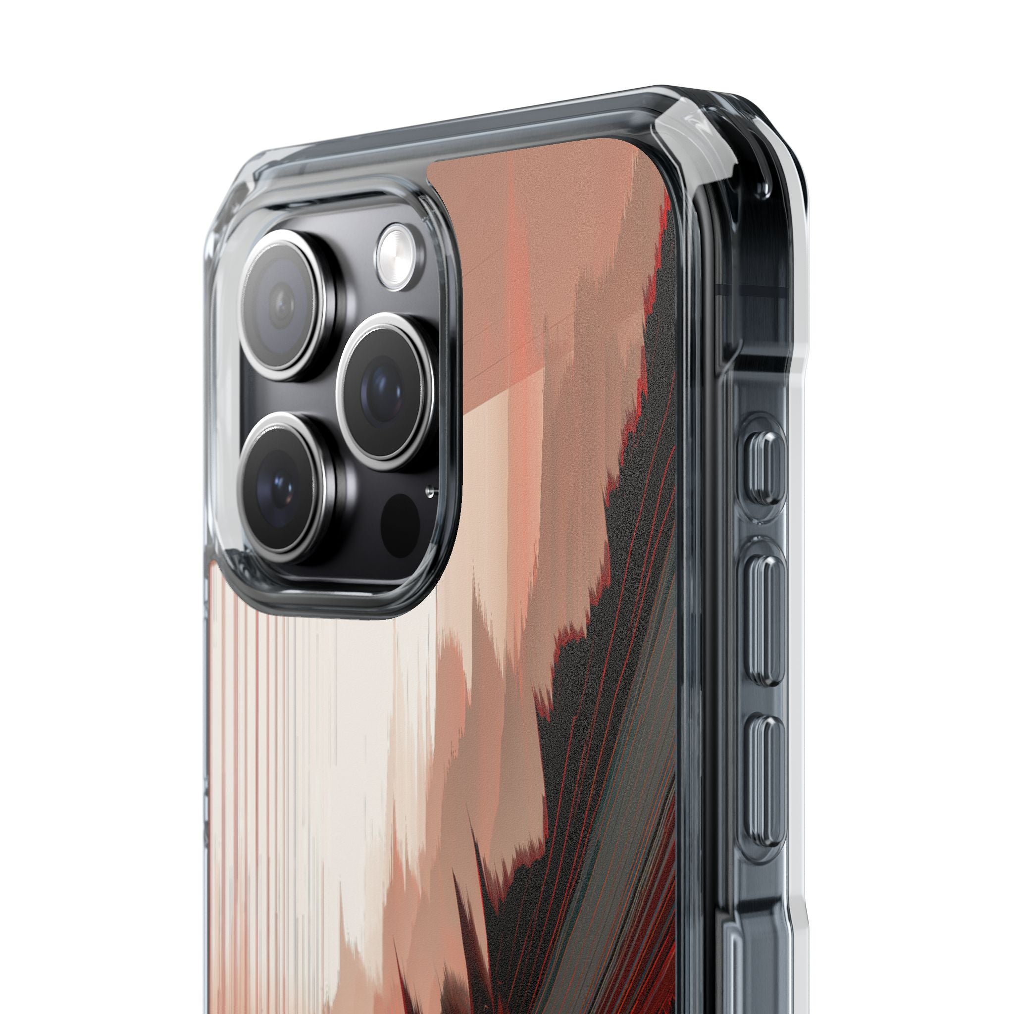 Red Impact MagSafe Phone Case for iPhone - Crimson Pulse Horizon