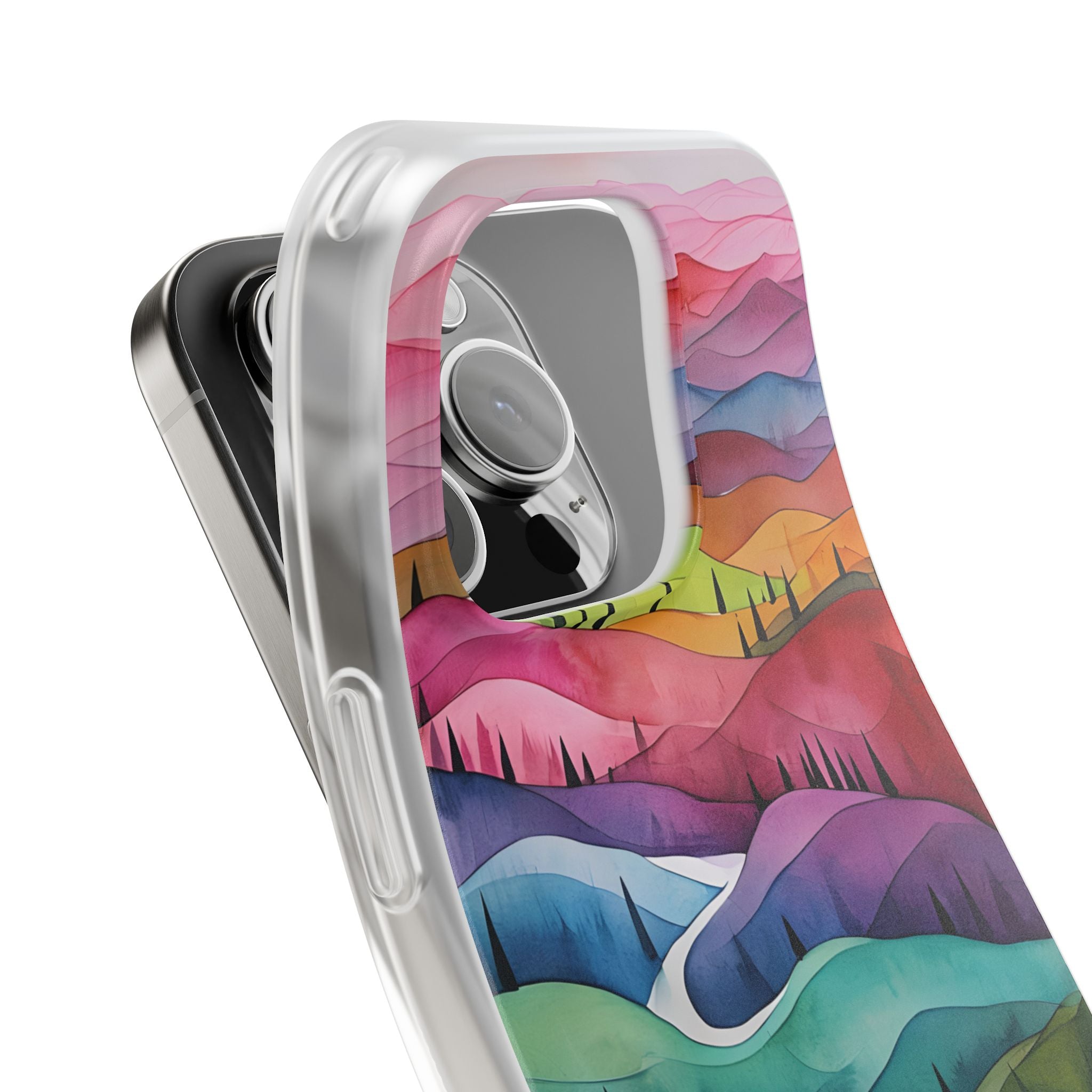 Fluid Rainbow Ridge · Soft Hoesje voor iPhone