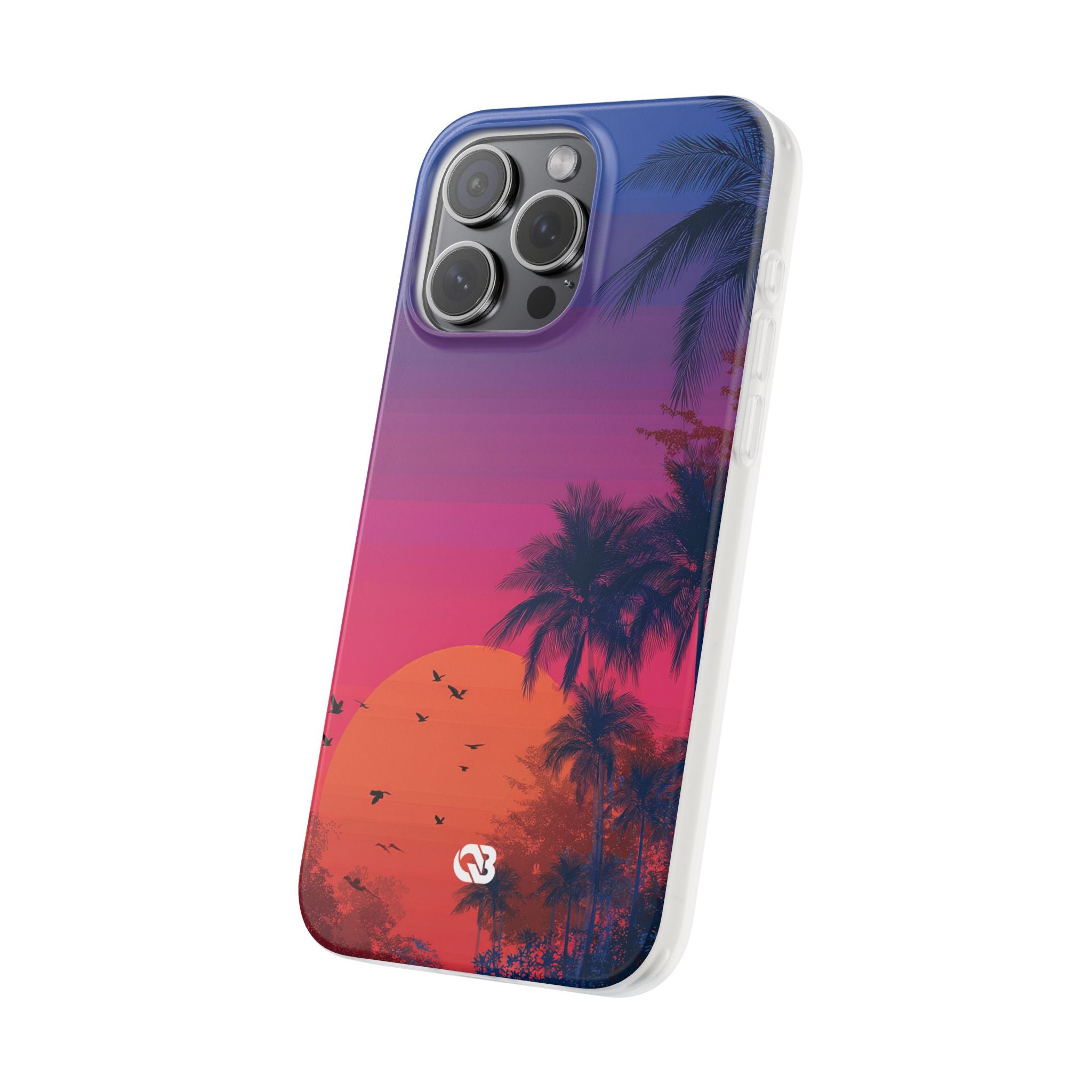 Neon Horizon Palms · Soft Capa para iPhone