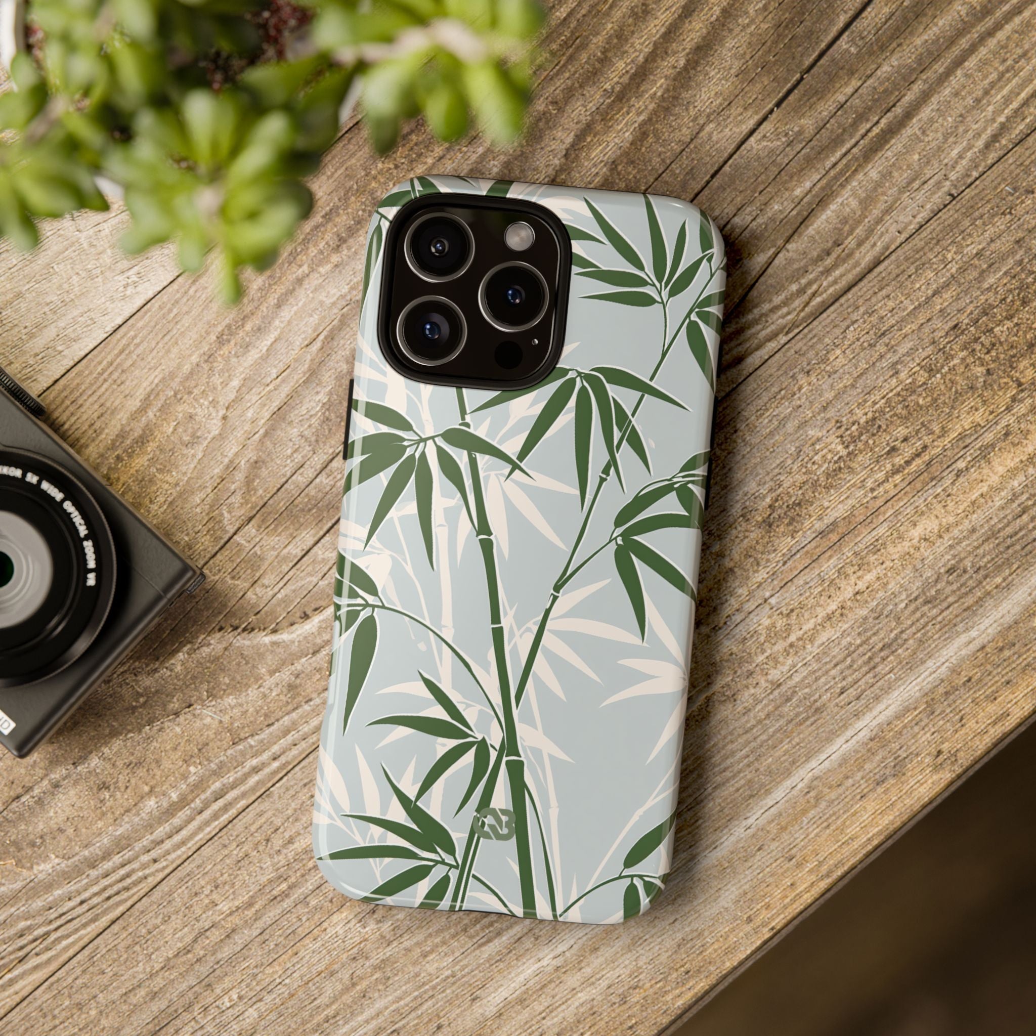 Green Tough Phone Case for iPhone - Kyoto Bamboo Canopy