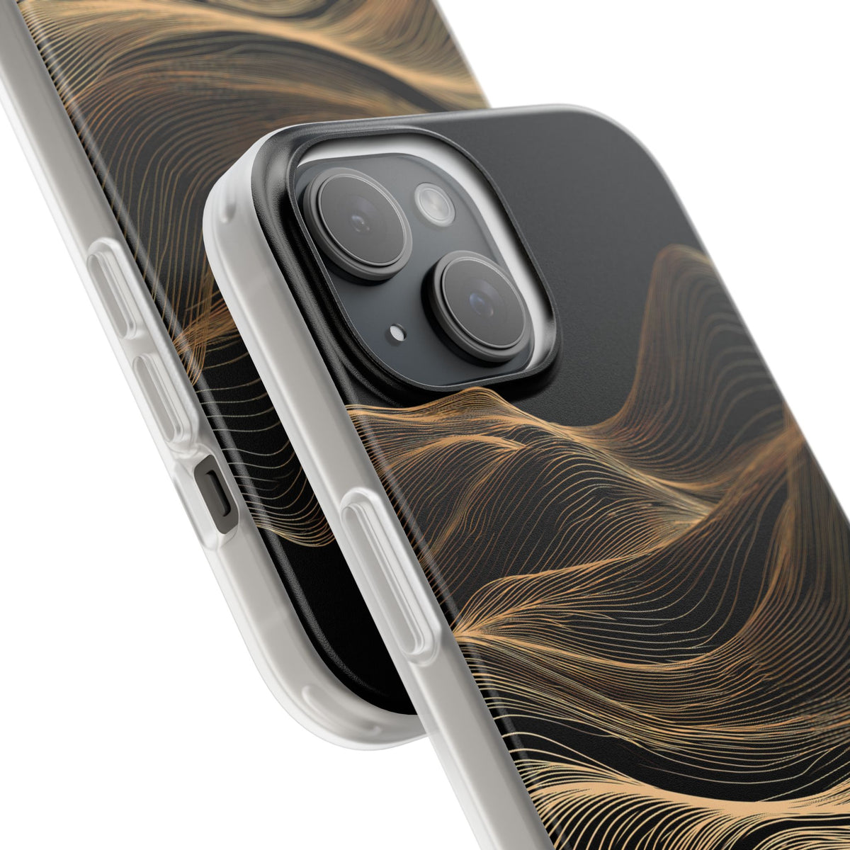 Black Lite Phone Case for iPhone - Copper Topo Ridge