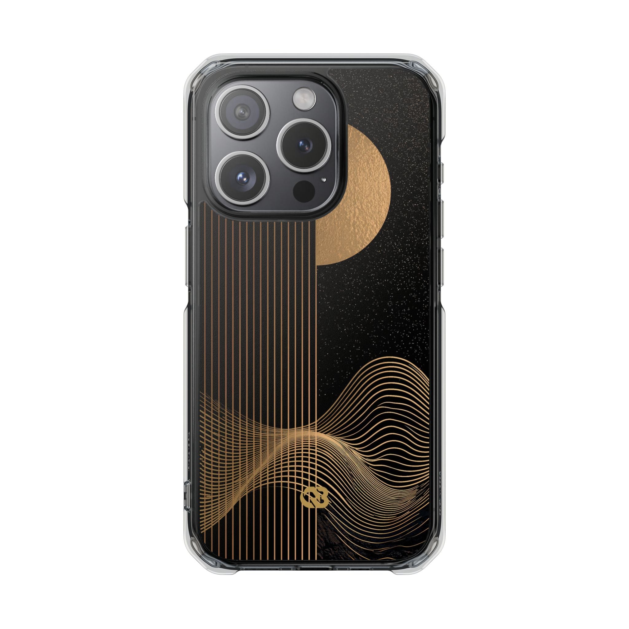 Gold Impact MagSafe Phone Case for iPhone - Gilded Obsidian Dunes