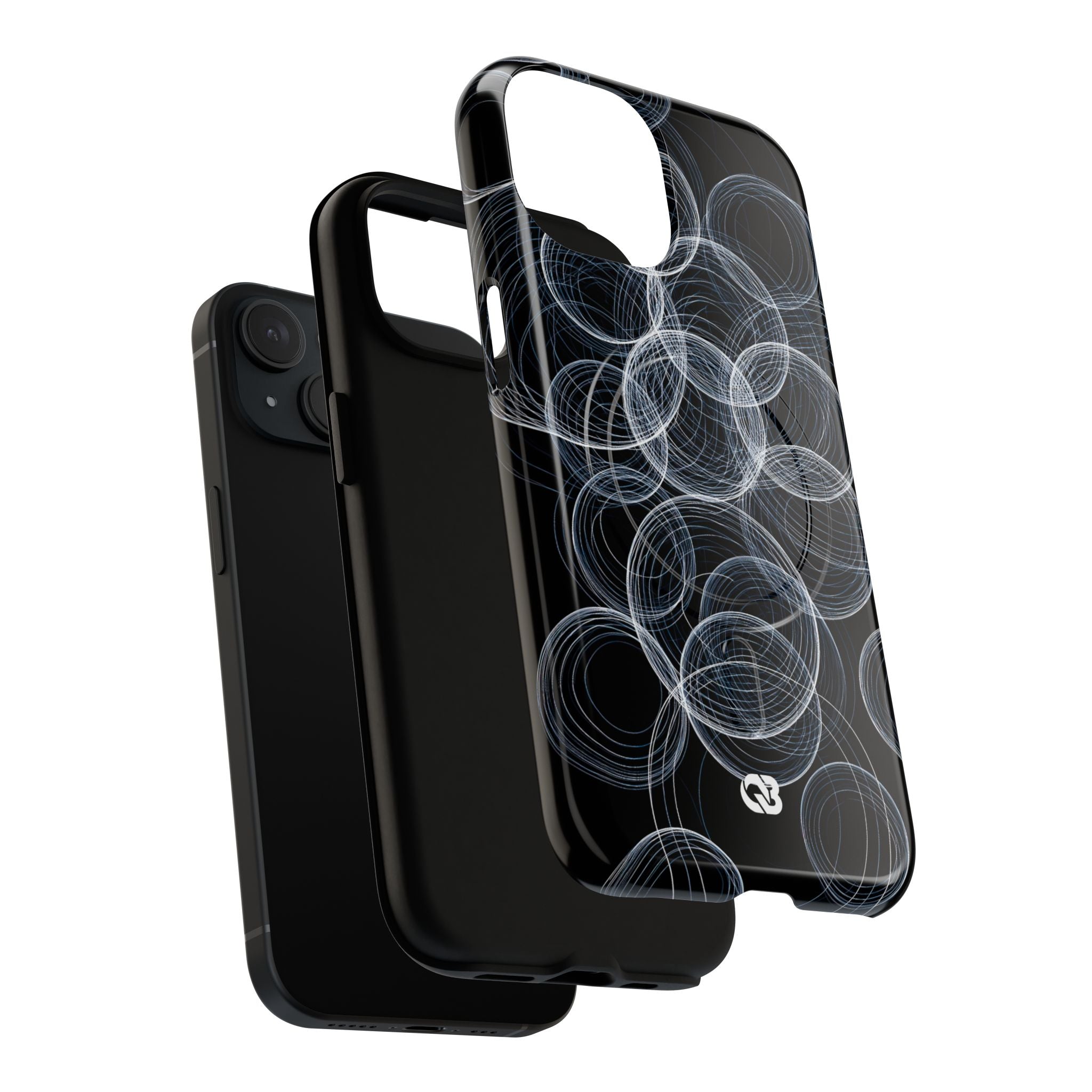 Black Tough 2.0 Magsafe Phone Case for iPhone - Frosted Ring Matrix