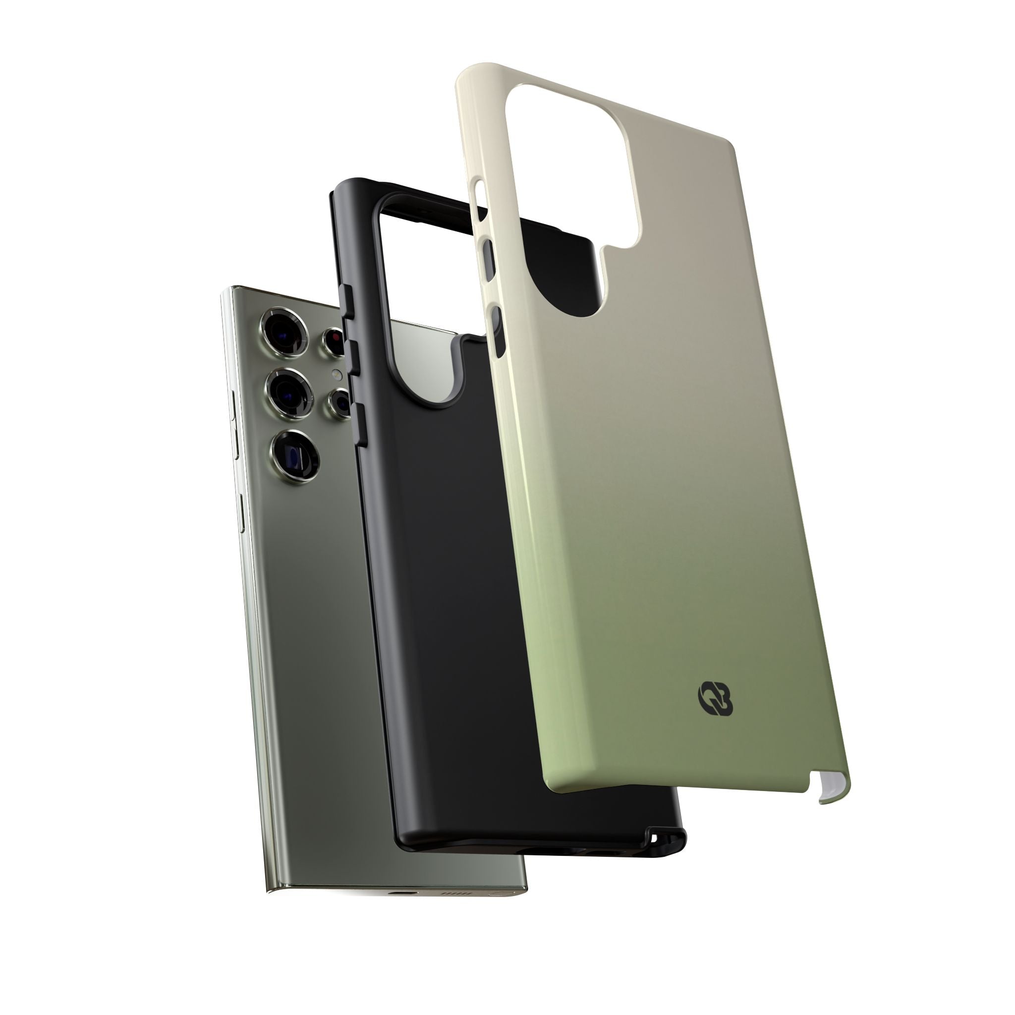 Green Tough Phone Case for Samsung - Bone Sage Fade