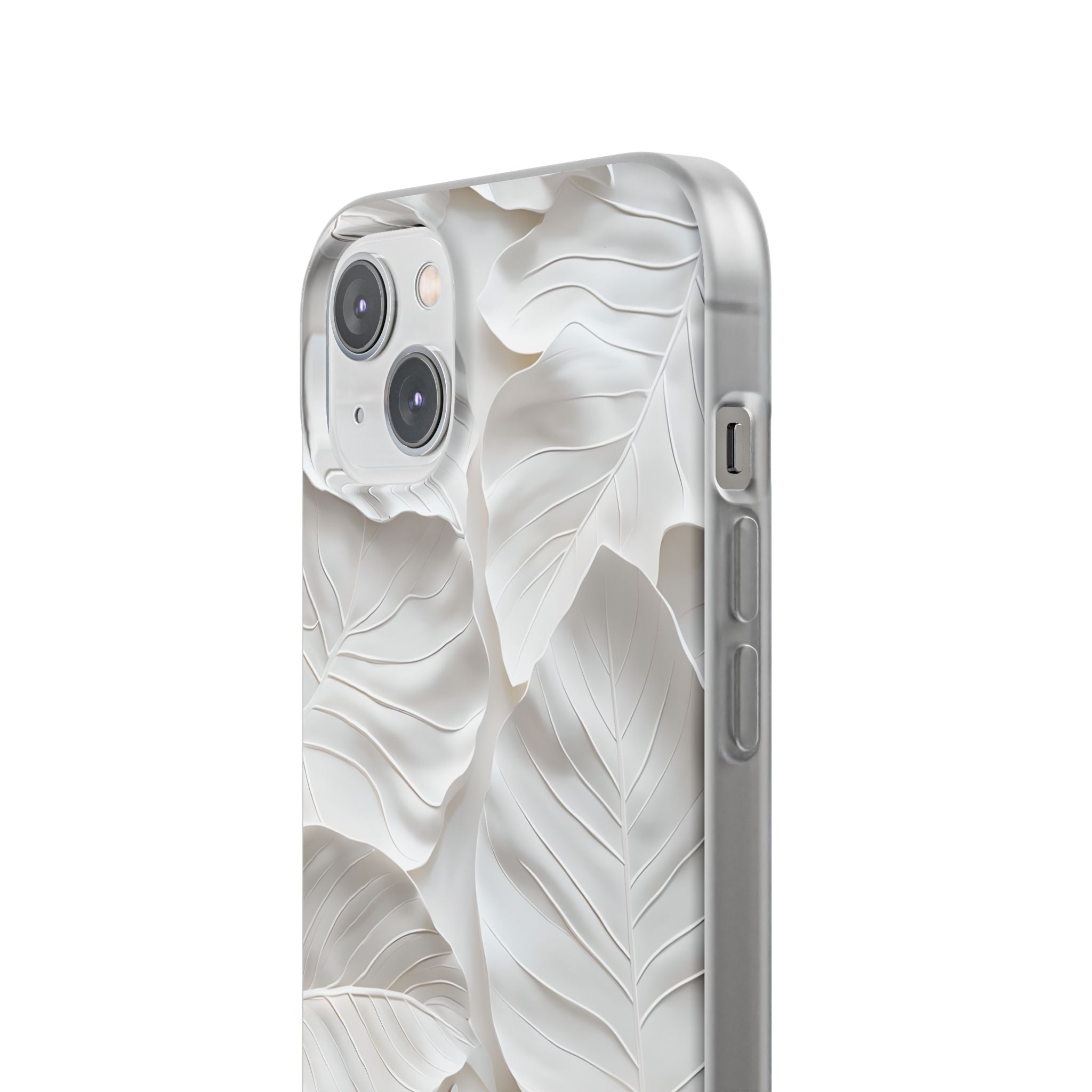 Sculpted Ivory Leaves · Soft Phone Case for iPhone