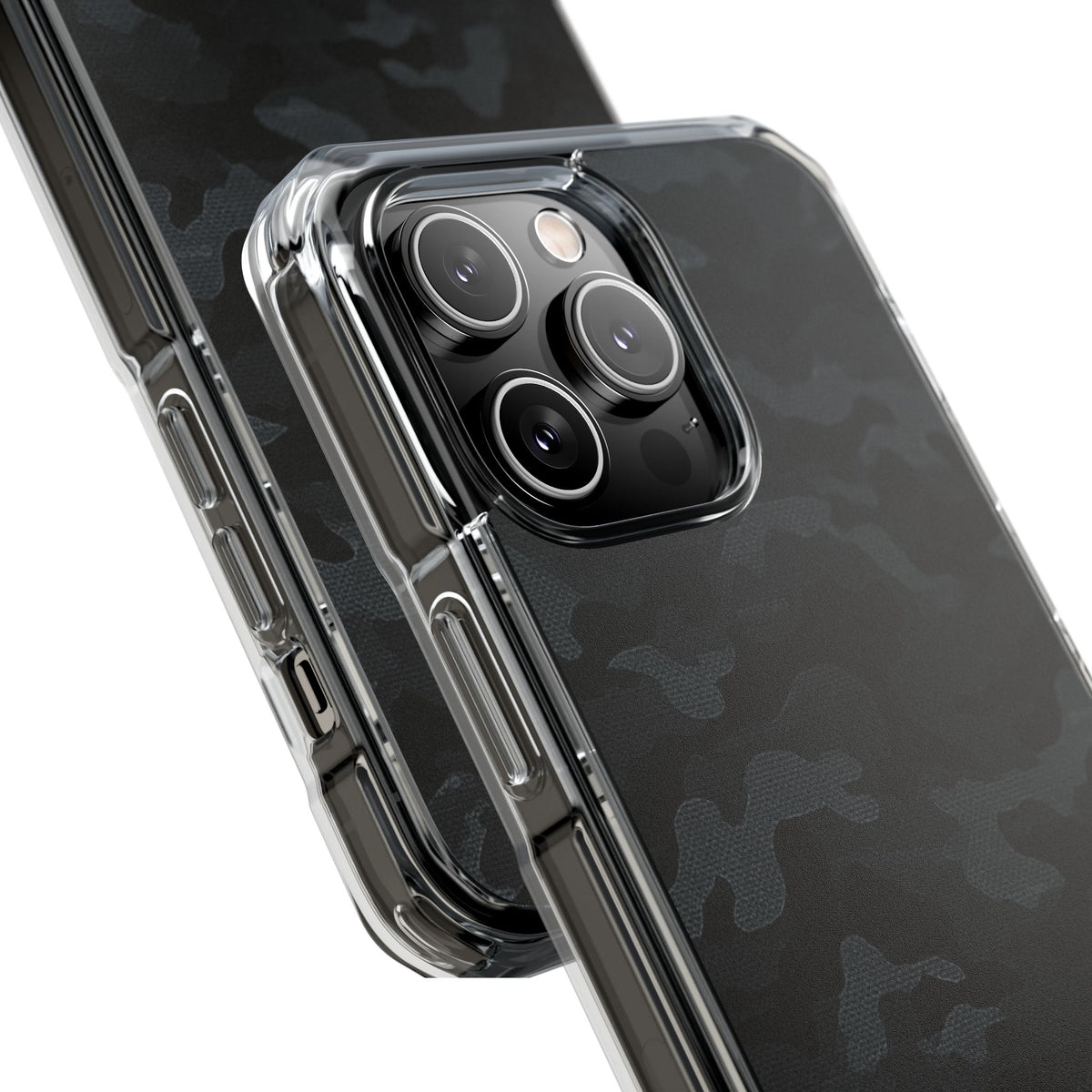 Blackout Urban Camo · Clear Impact Magnetic Phone Case for iPhone · Black