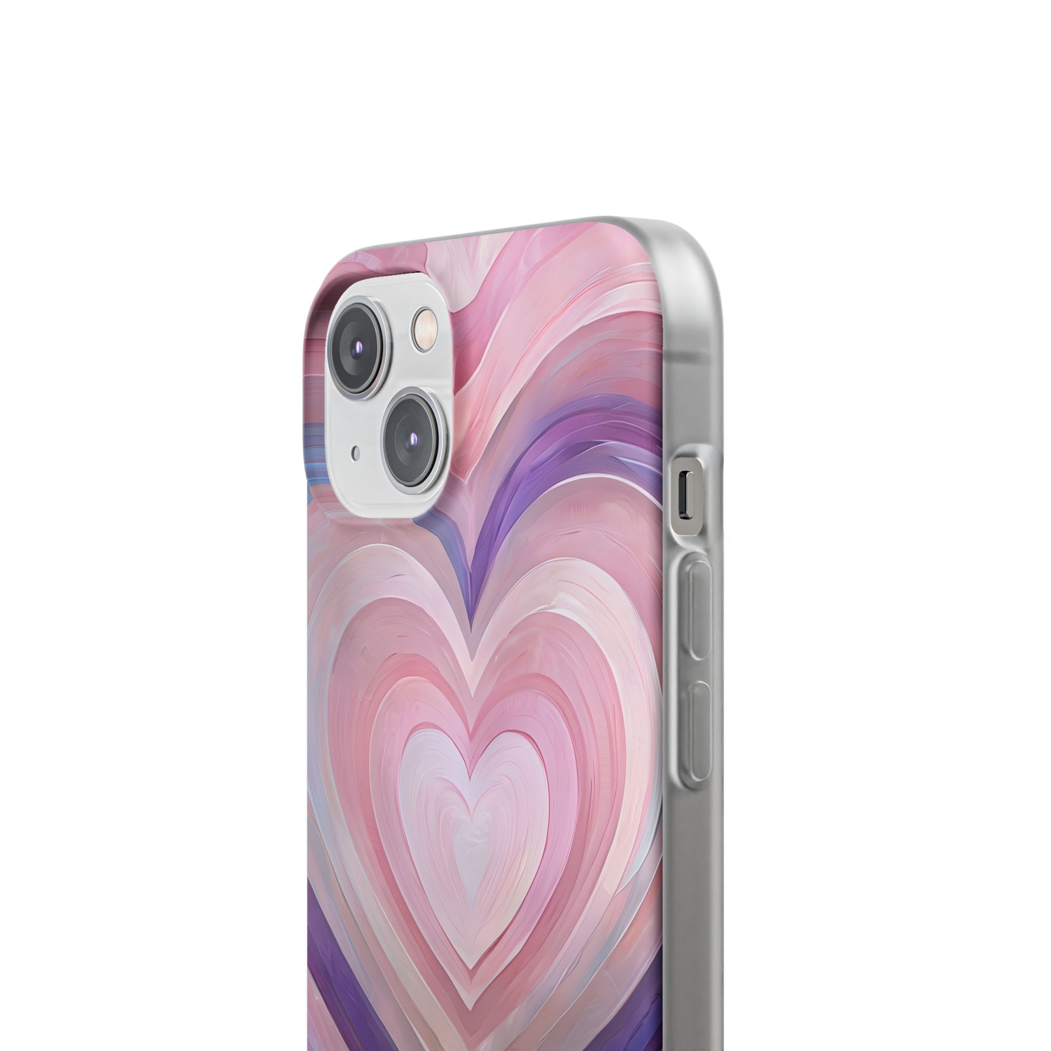 Lavender Pulse Hearts · Soft Mobilskal för iPhone